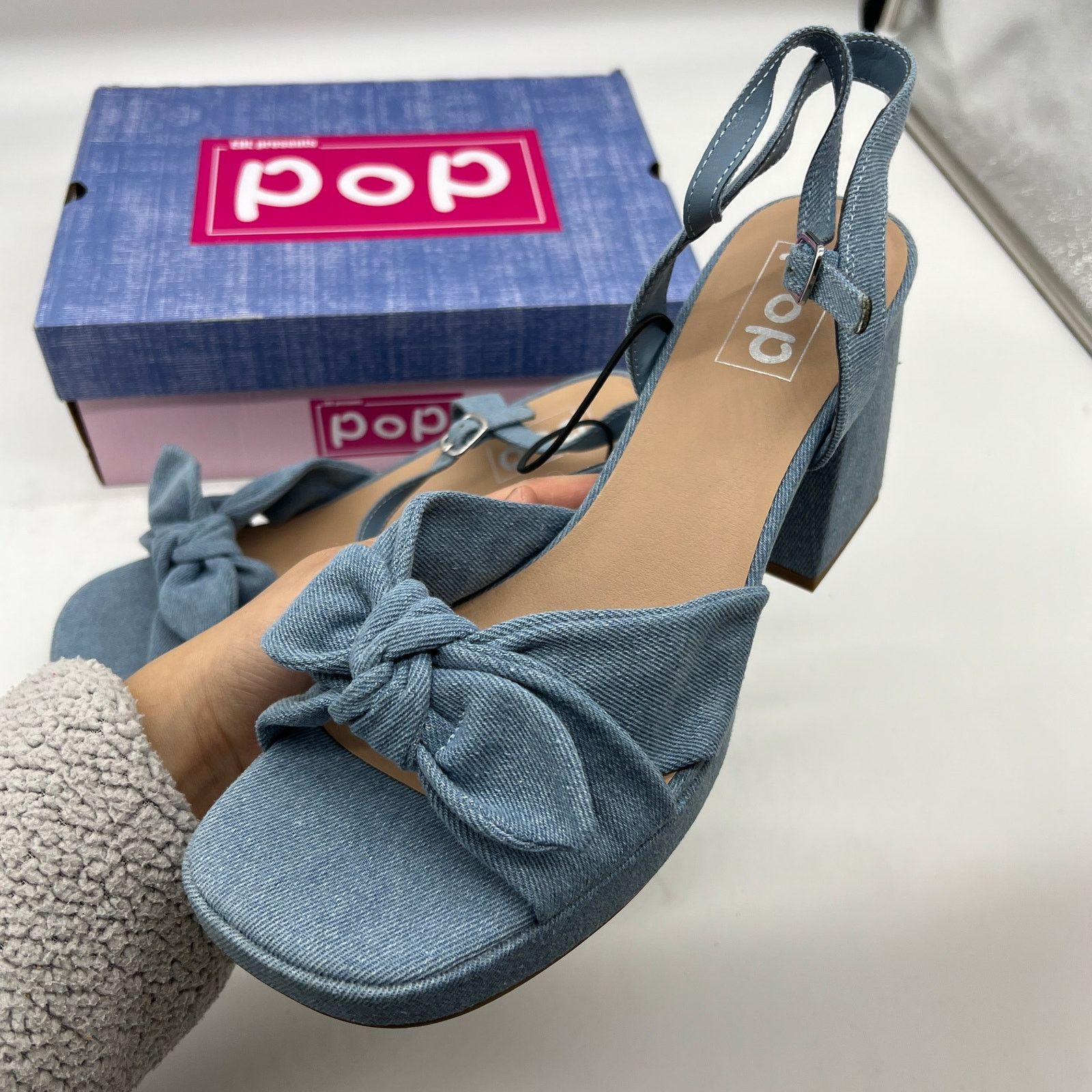 Other Pop Womens Giving Heeled Sandals Chambray Blue Size US 11 / IT 41 - 5 Thumbnail