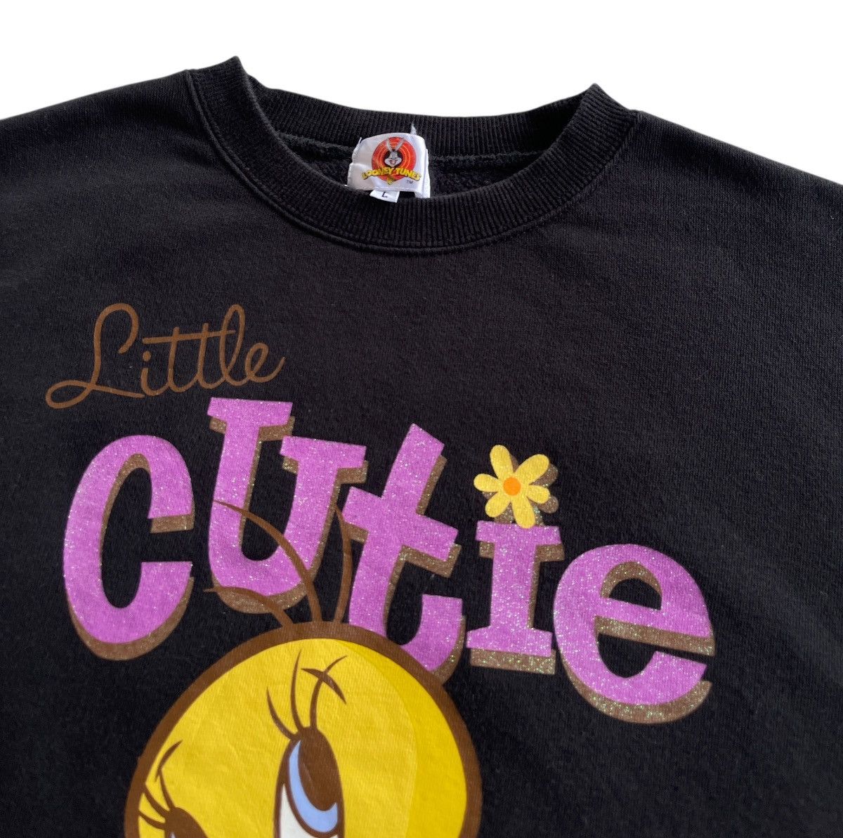 Vintage 90s Looney Tunes Tweety Crewneck Sweatshirt Size L / US 10 / IT 46 - 4 Thumbnail