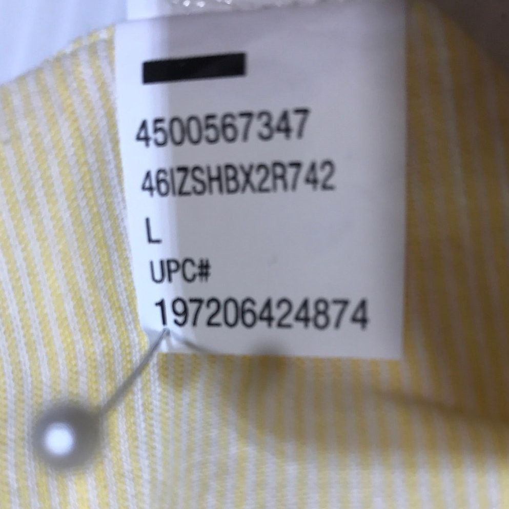 Izod IZOD Saltwater Yellow Cotton Relaxed Classic Shirt Men L Size US L / EU 52-54 / 3 - 6 Thumbnail