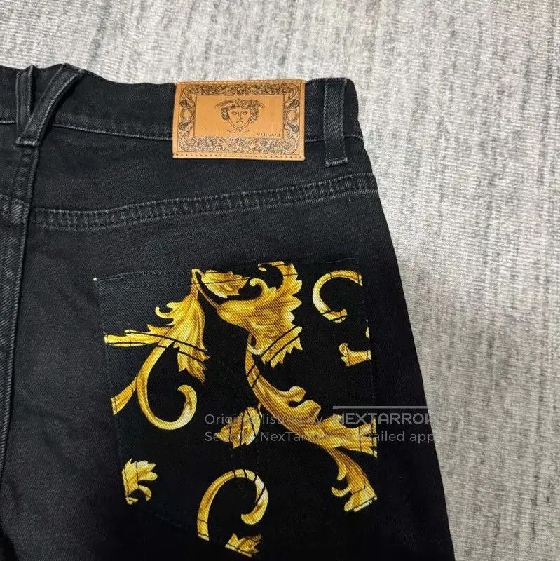 Versace Versace M Black Leather Logo Casual Pants . Size US 32 / EU 48 - 3 Thumbnail