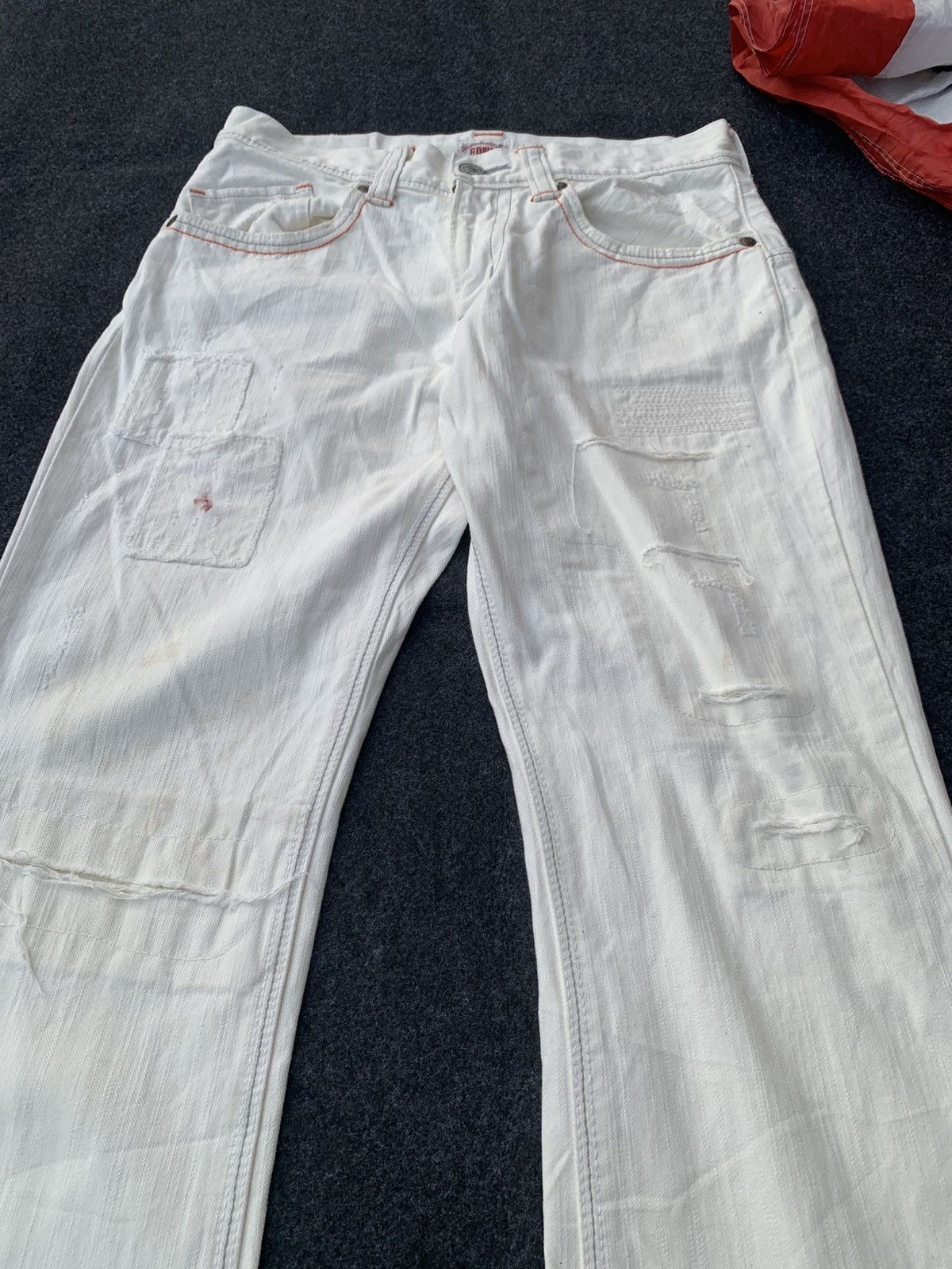 Edwin Archive Edwin XV White Denim Flare Buckle Back Patchwork Size US 30 / EU 46 - 2 Thumbnail