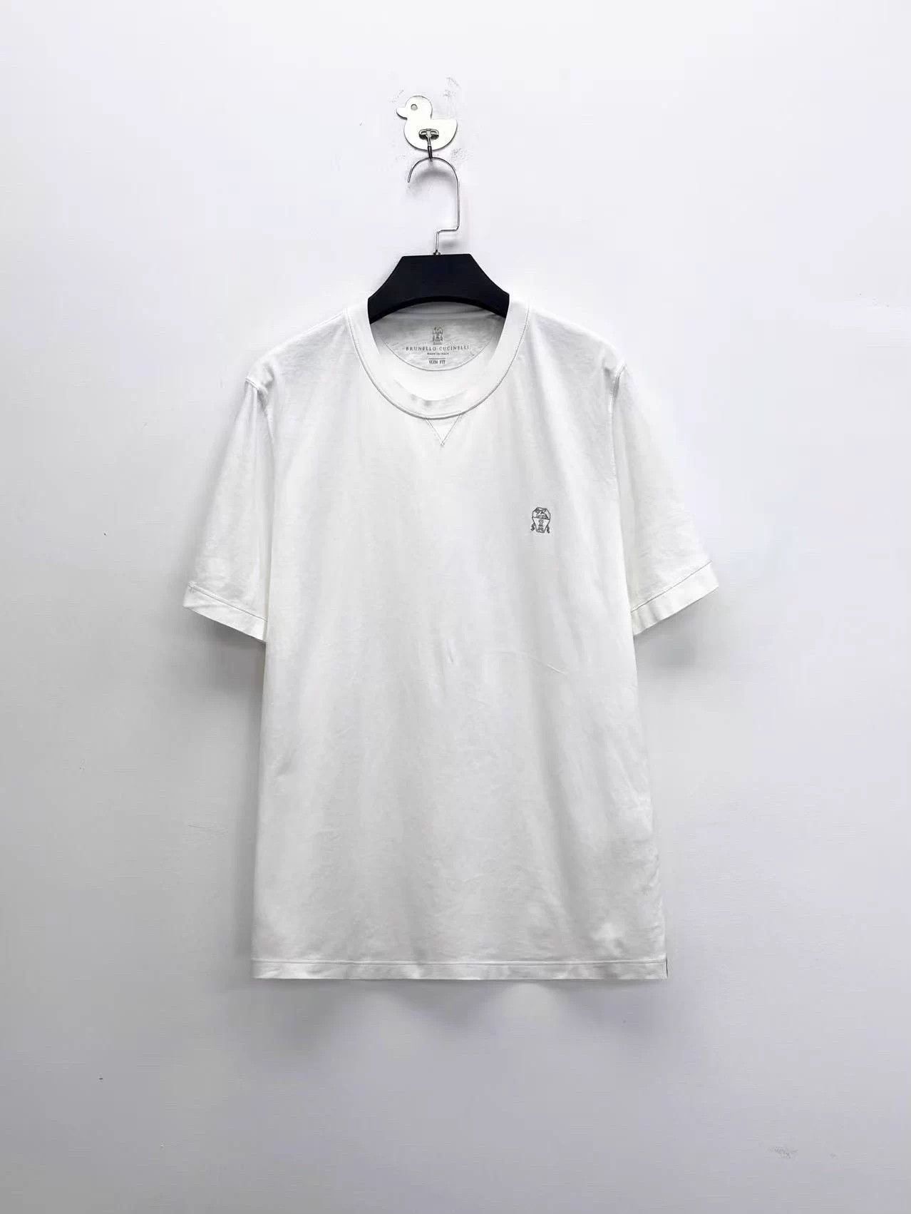Brunello Cucinelli BC 25SS White Logo Short Sleeve Tee XS Size US XS / EU 42 / 0 - 1 Thumbnail