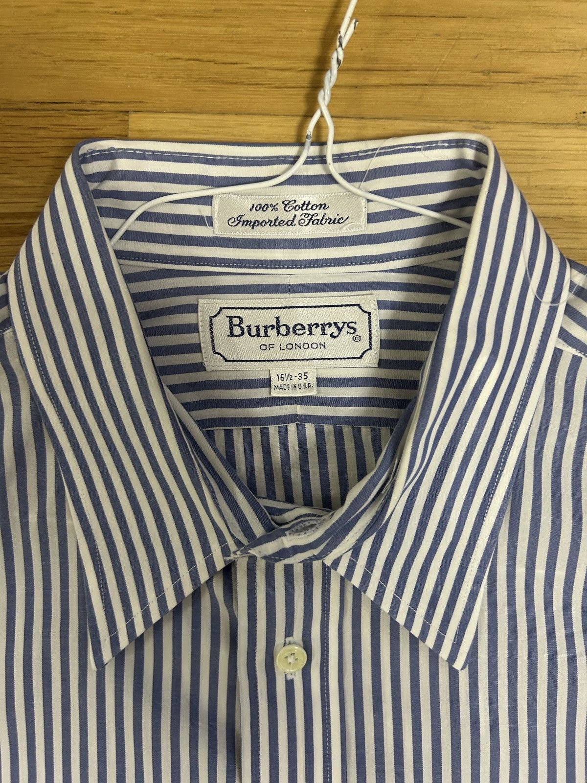 Burberry Vintage Blue Striped Burberry Button Size US M / EU 48-50 / 2 - 2 Thumbnail