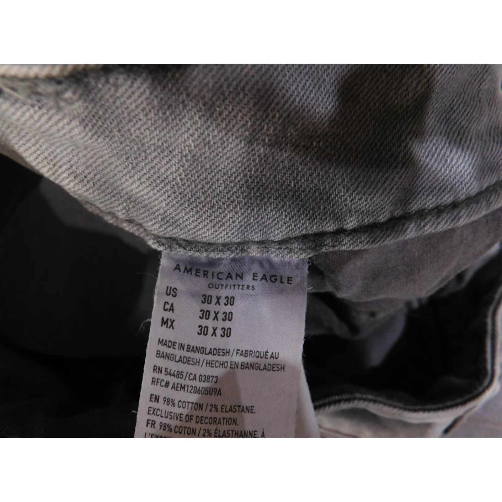 Vintage American Eagle Jeans 30x30 Gray Slim Next Level Flex Stretch Denim Casual Mens Size US 30 / EU 46 - 5 Thumbnail