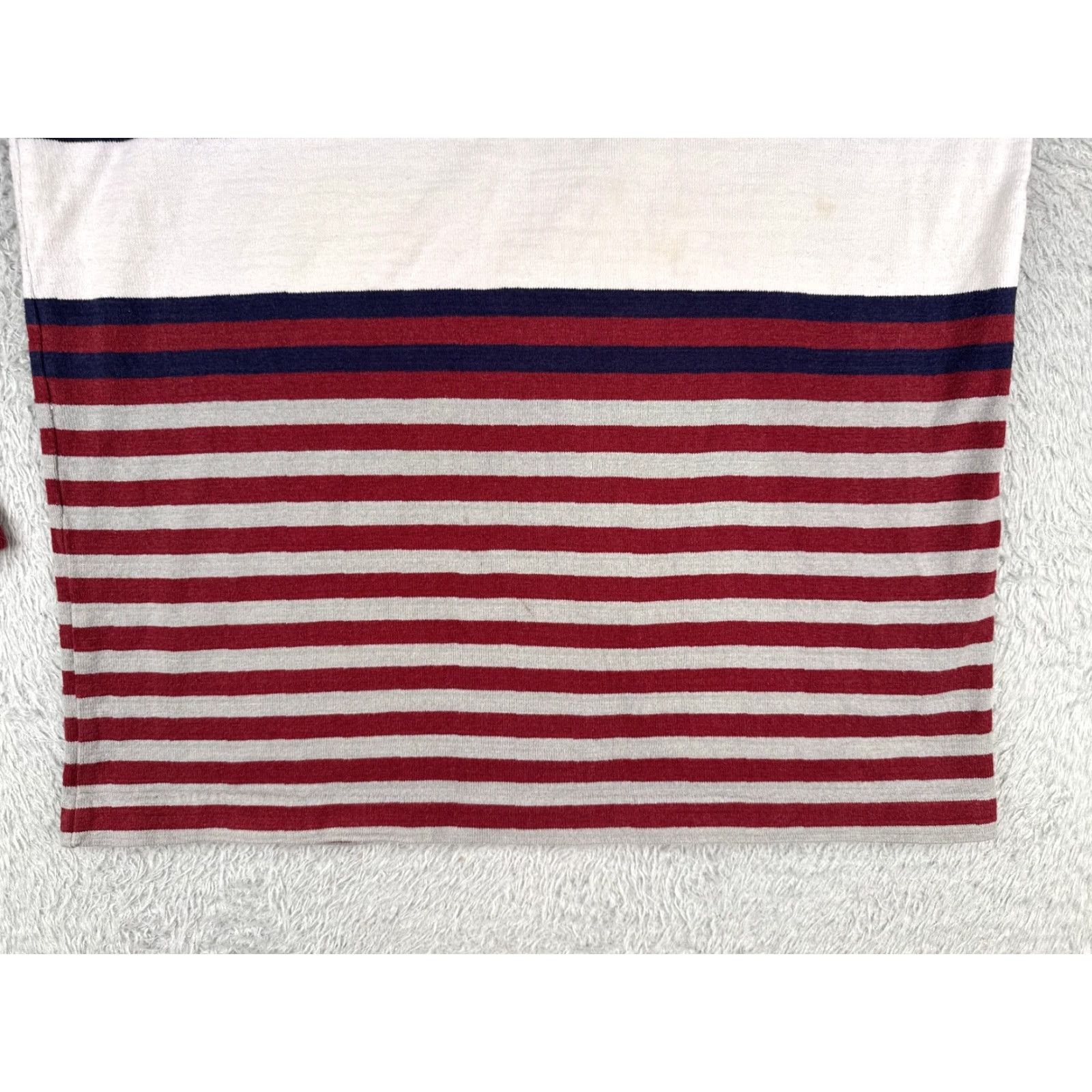 Lands' End Lands End Polo Shirt Men XL Red Blue Gray Stripe Long Sleeve Size US XL / EU 56 / 4 - 5 Thumbnail