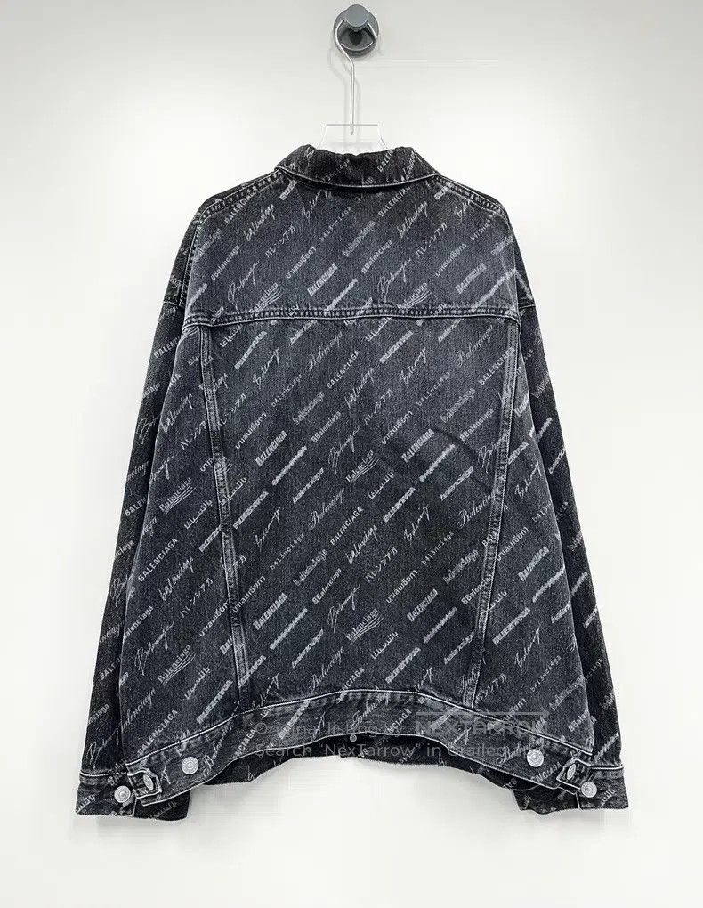 Balenciaga Balenciaga Black Script Full Print Logo Denim Jacket Size US XS / EU 42 / 0 - 2 Thumbnail