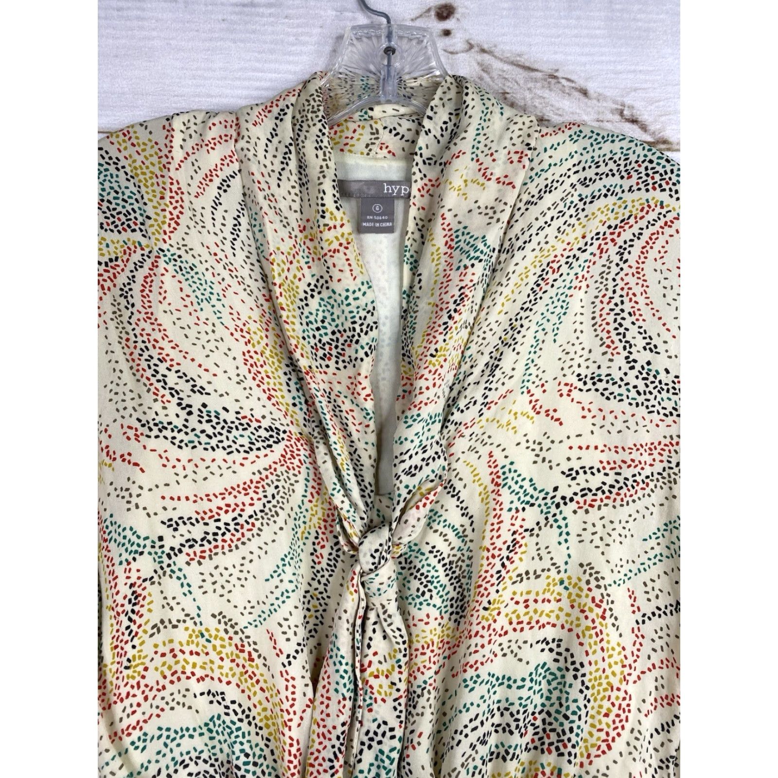 Anthropologie Anthropologie Hype Silk Dress Womens 6 Speckled Rainbow Mini Tie Neck Boho Fun Dress Size M / US 6-8 / IT 42-44 - 2 Thumbnail