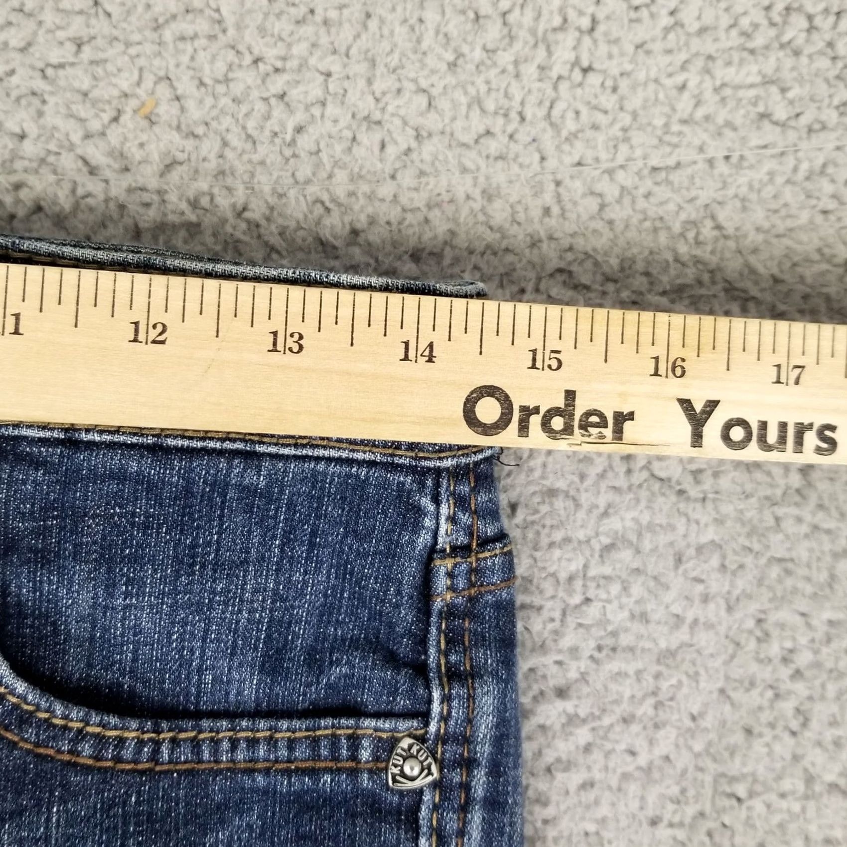 Vintage KUT from the Kloth Jeans Women 4 Bootcut Denim Whiskers Low Rise 28X31 Blue Striped Cowboy Vintage: No Size 28" / US 6 / IT 42 - 3 Thumbnail