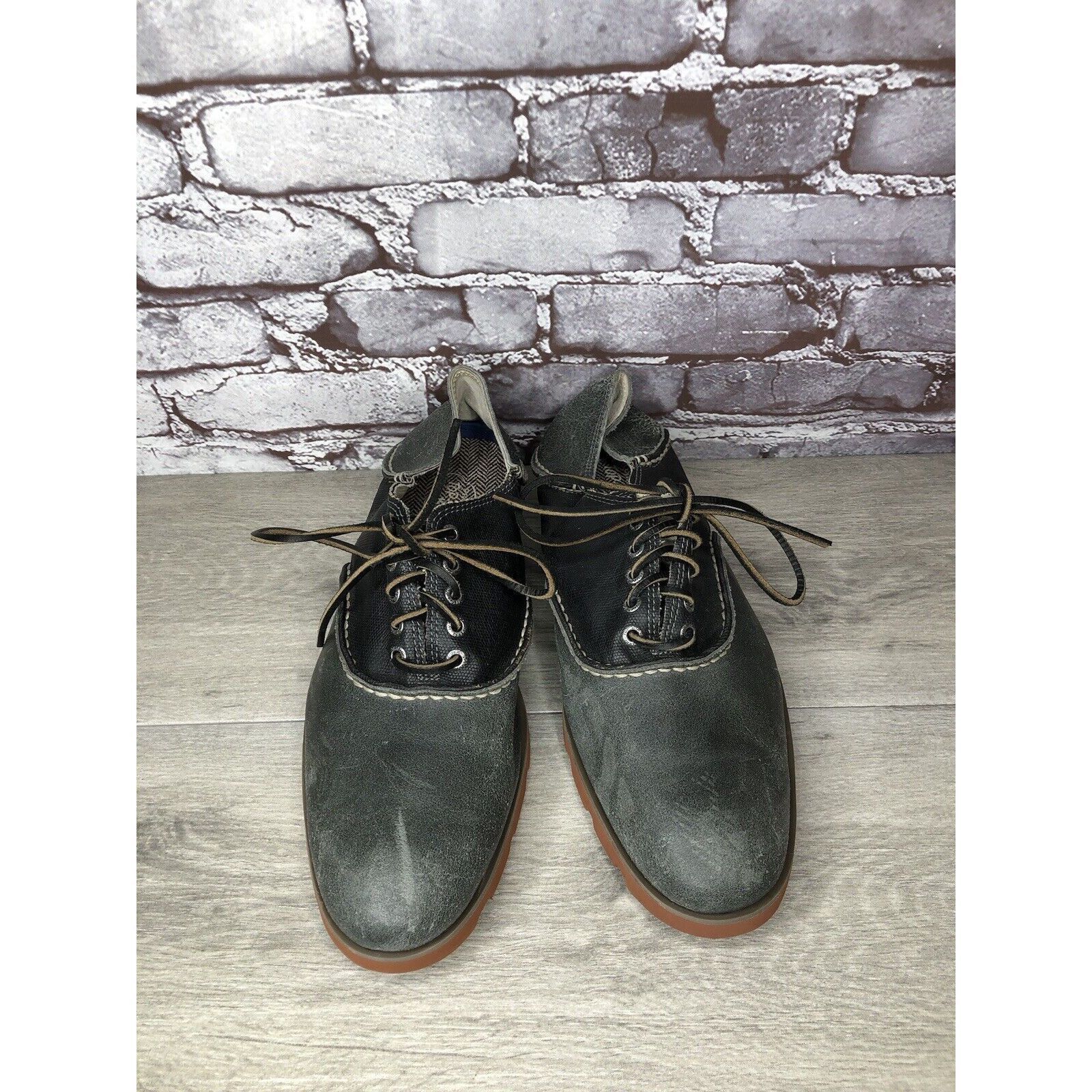 Sperry Sperry Top Sider Gray Black Leather Oxfords Lace Up Shoes Me Size US 11.5 / EU 44-45 - 15 Thumbnail