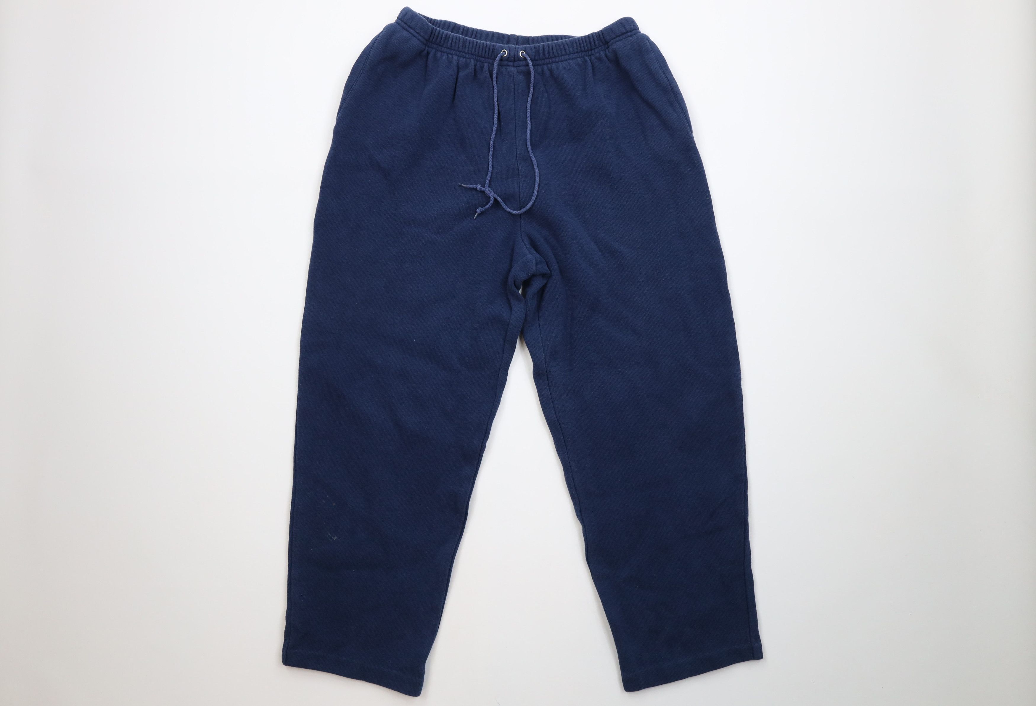 Vintage Vintage 90s Streetwear Ribbed Knit Sweatpants Pants Blue Size 28" / US 6 / IT 42 - 1 Thumbnail