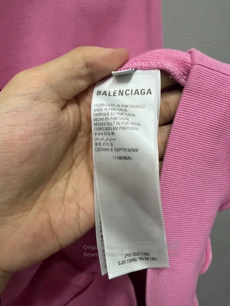 Balenciaga Balenciaga Pink Full Print Logo Sweater Size US S / EU 44-46 / 1 - 6 Thumbnail
