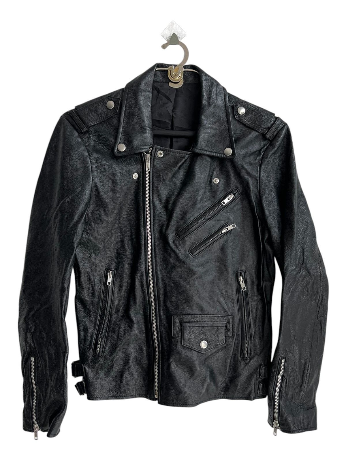 Genuine Leather Schott Perfecto Type Modified MFG Double Collar Biker Jacket Size US S / EU 44-46 / 1 - 3 Thumbnail
