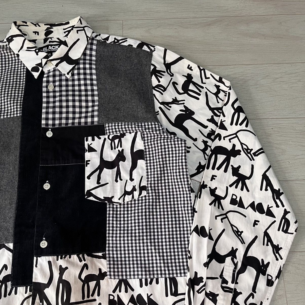 Comme des Garcons Black Comme des Garçons cut & saw shirt corduroy/nylon/linen Size US XL / EU 56 / 4 - 8 Thumbnail