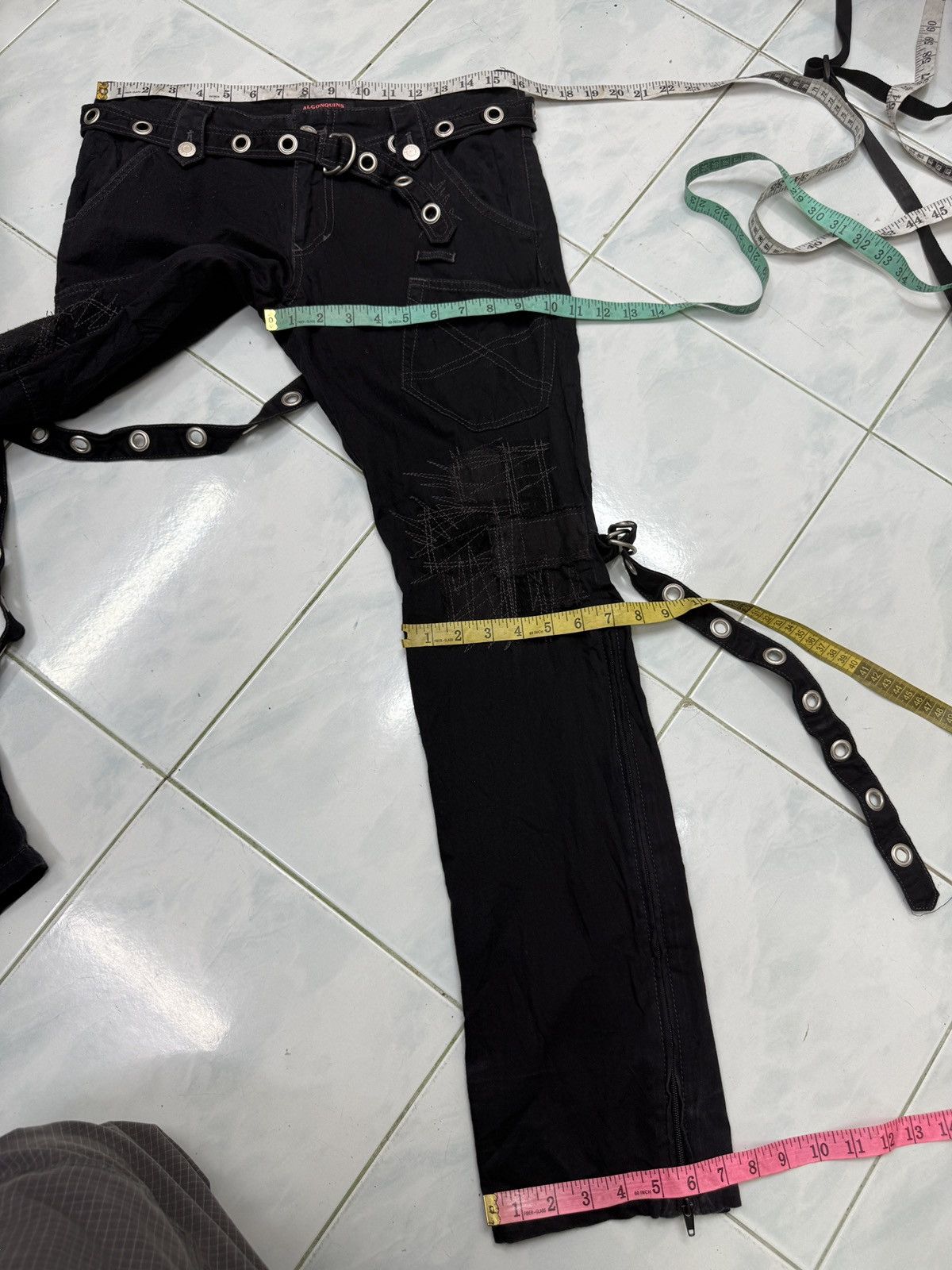 If Six Was Nine 🔥🔥🔥ARCHIVE ALGON QUINS BONDAGE PUNK PANTS Size US 32 / EU 48 - 12 Thumbnail