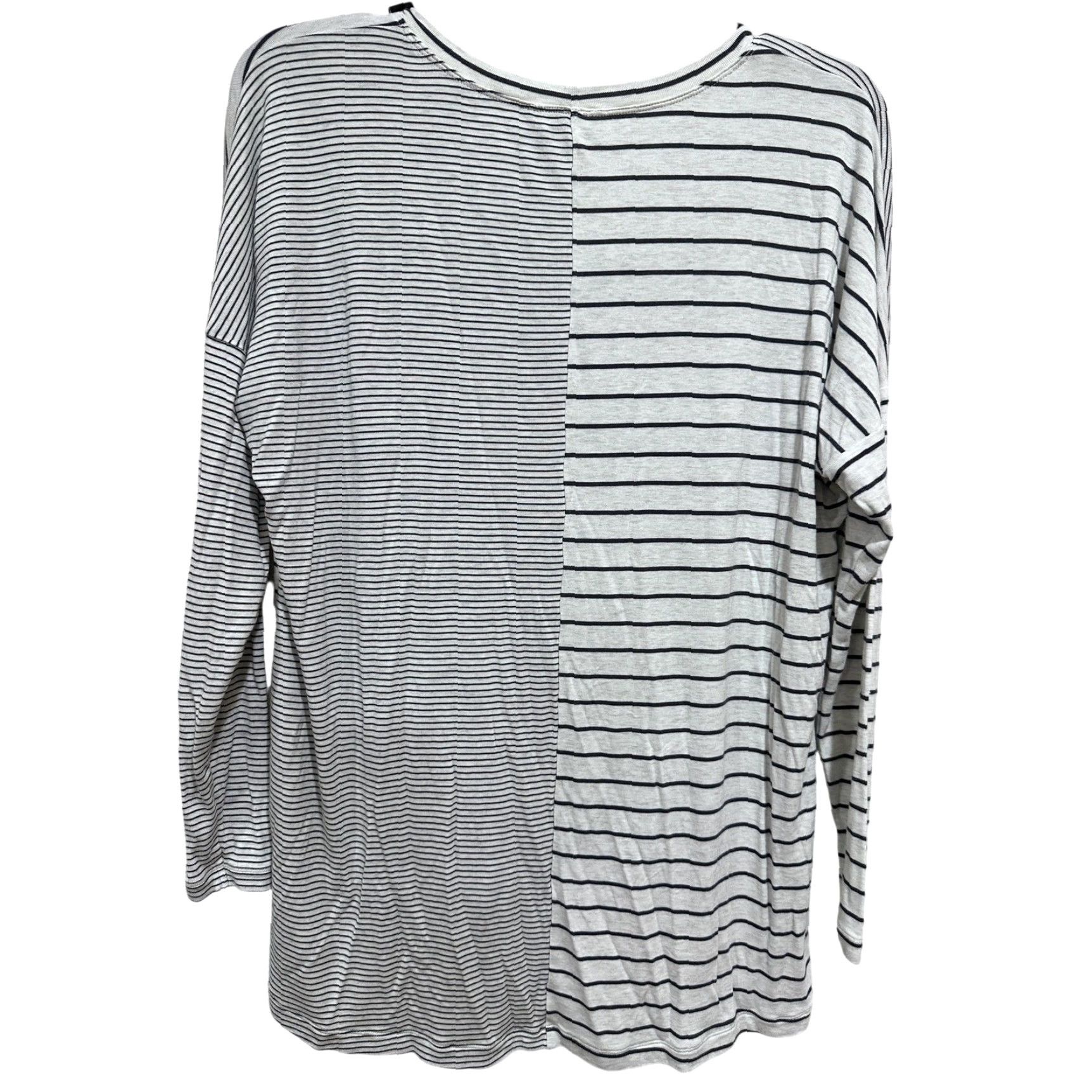 Vintage Cabi Womens Small Black White Striped Split Panel Long Sleeve High Low Blouse Size S / US 4 / IT 40 - 3 Thumbnail