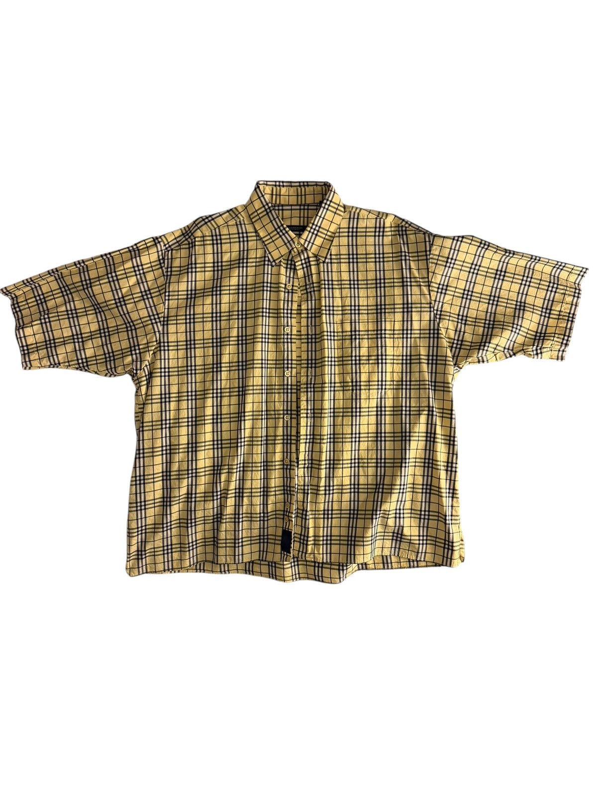 Burberry Burberry London Vintage Yellow Nova Check Short Sleeve Shirt Size US L / EU 52-54 / 3 - 2 Thumbnail