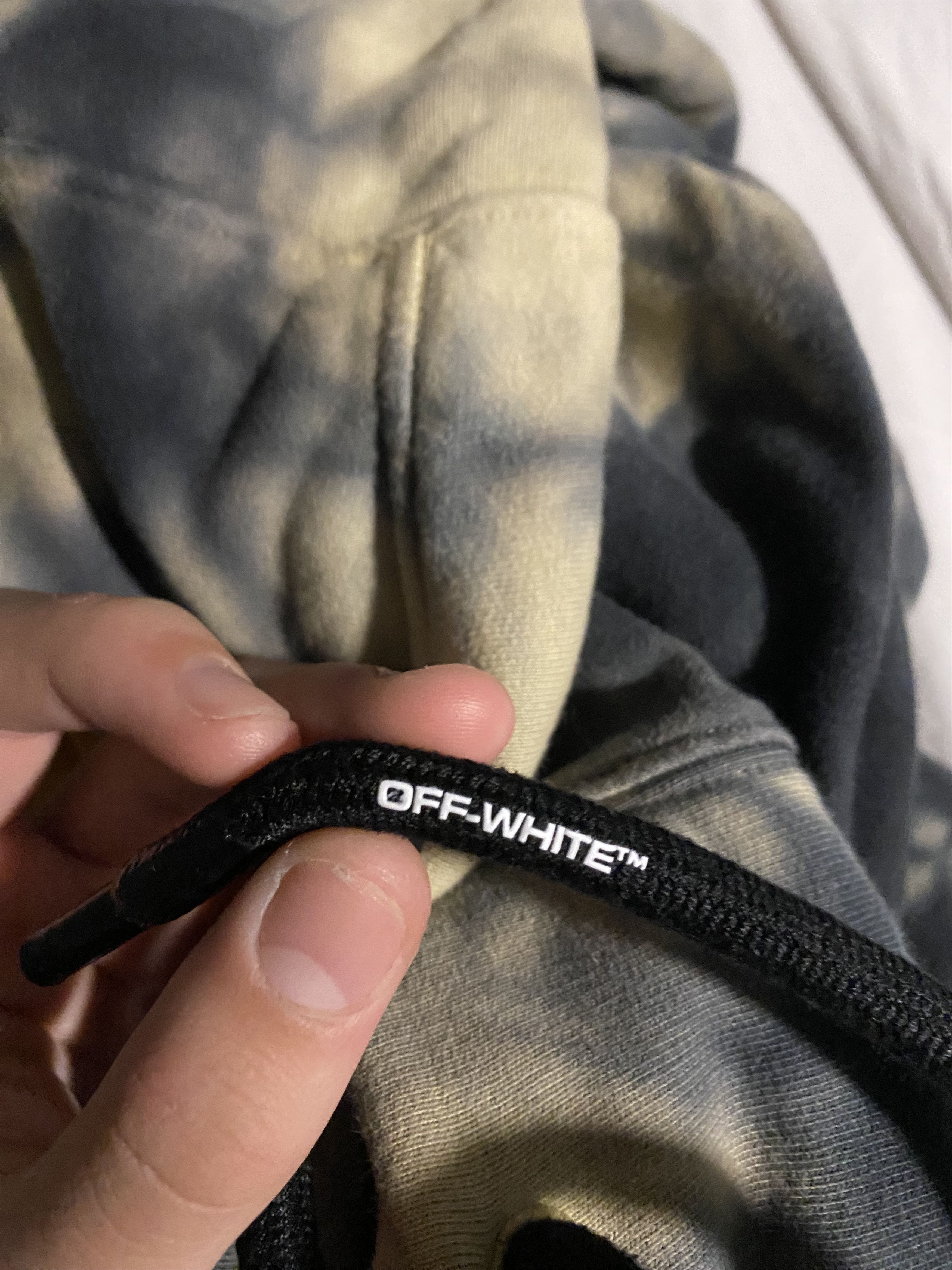 Off-White off-white grey/black tie dye type hoodie Size US M / EU 48-50 / 2 - 5 Thumbnail