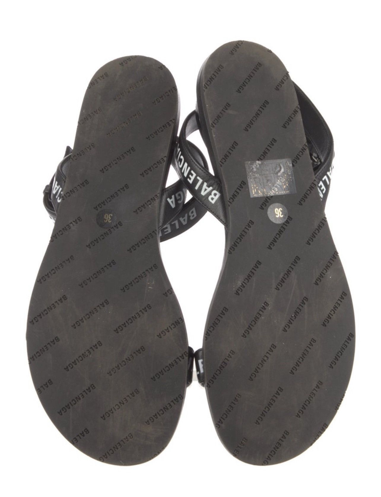 Balenciaga Afterhour Strap Flat Sandals in Black/White Size US 6 / IT 36 - 3 Thumbnail