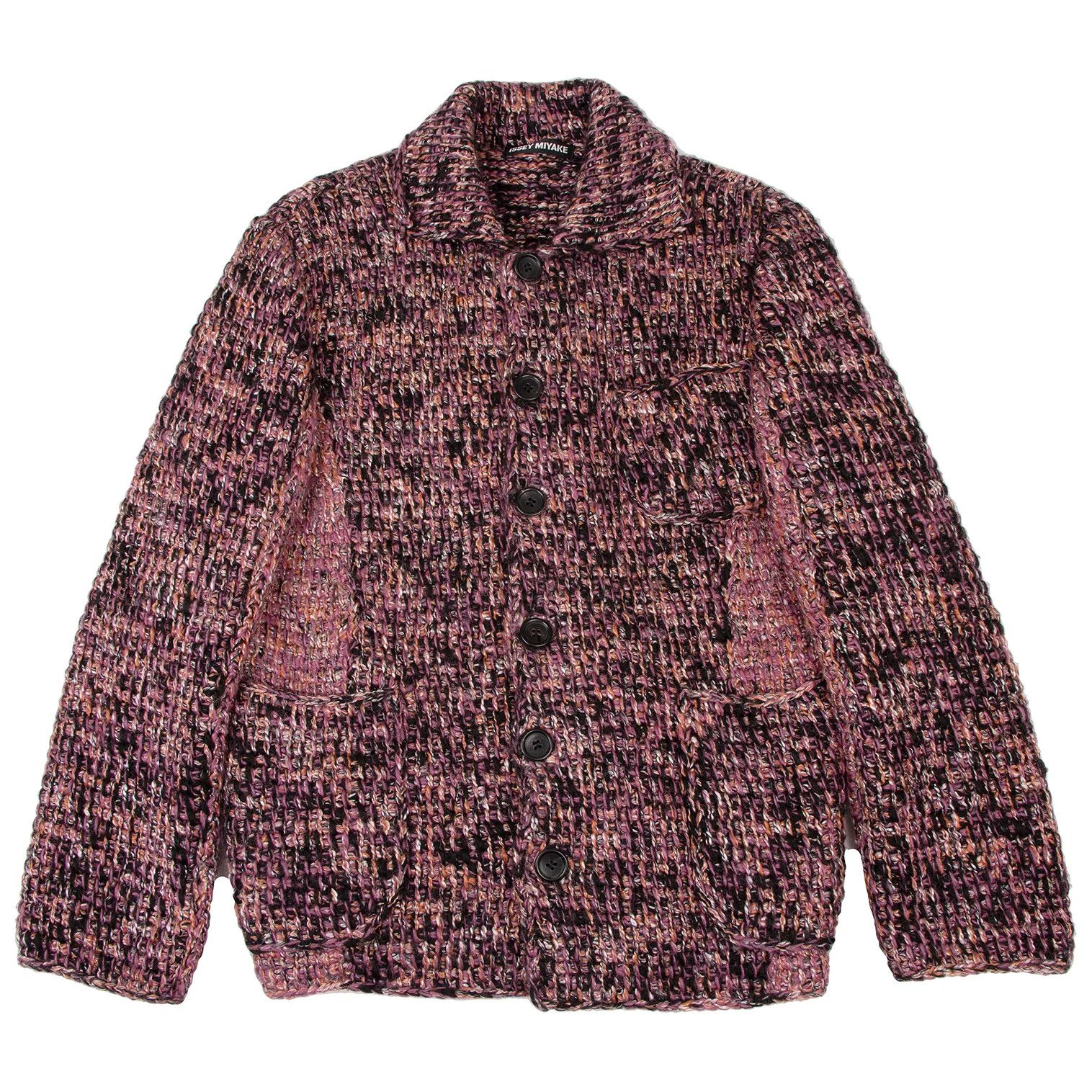 Issey Miyake Mixed Low Gauge Knit Jacket in Purple and Black Size US M / EU 48-50 / 2 - 1 Thumbnail