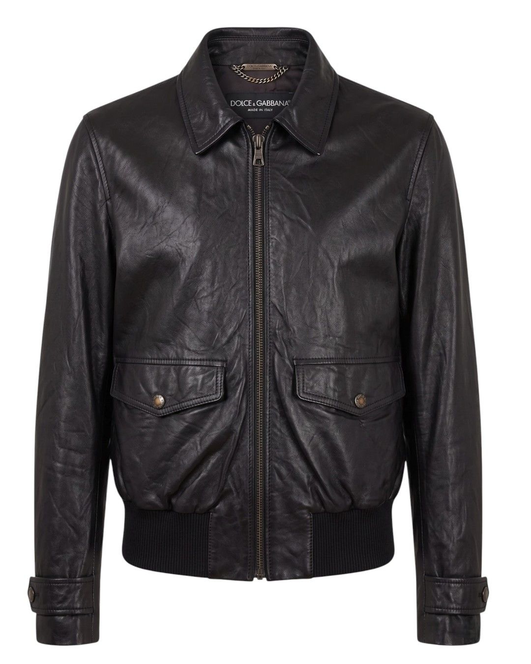 Dolce & Gabbana VINTAGE LAMBSKIN LEATHER BOMBER JACKET Size US M / EU 48-50 / 2 - 1 Thumbnail