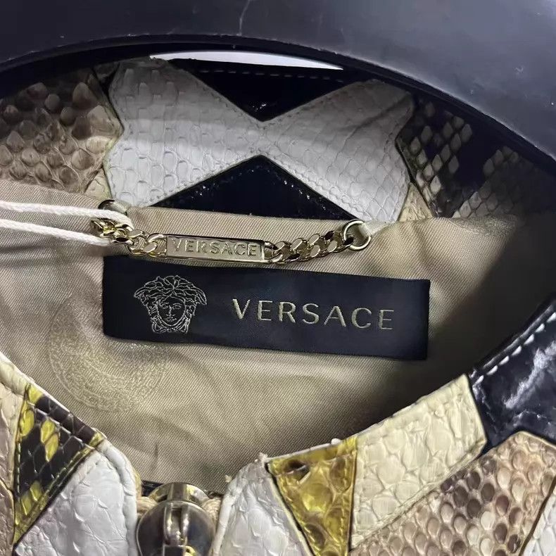 Versace Versace Multi-colored leather zippered long-sleeved jacket Size S / US 4 / IT 40 - 3 Thumbnail