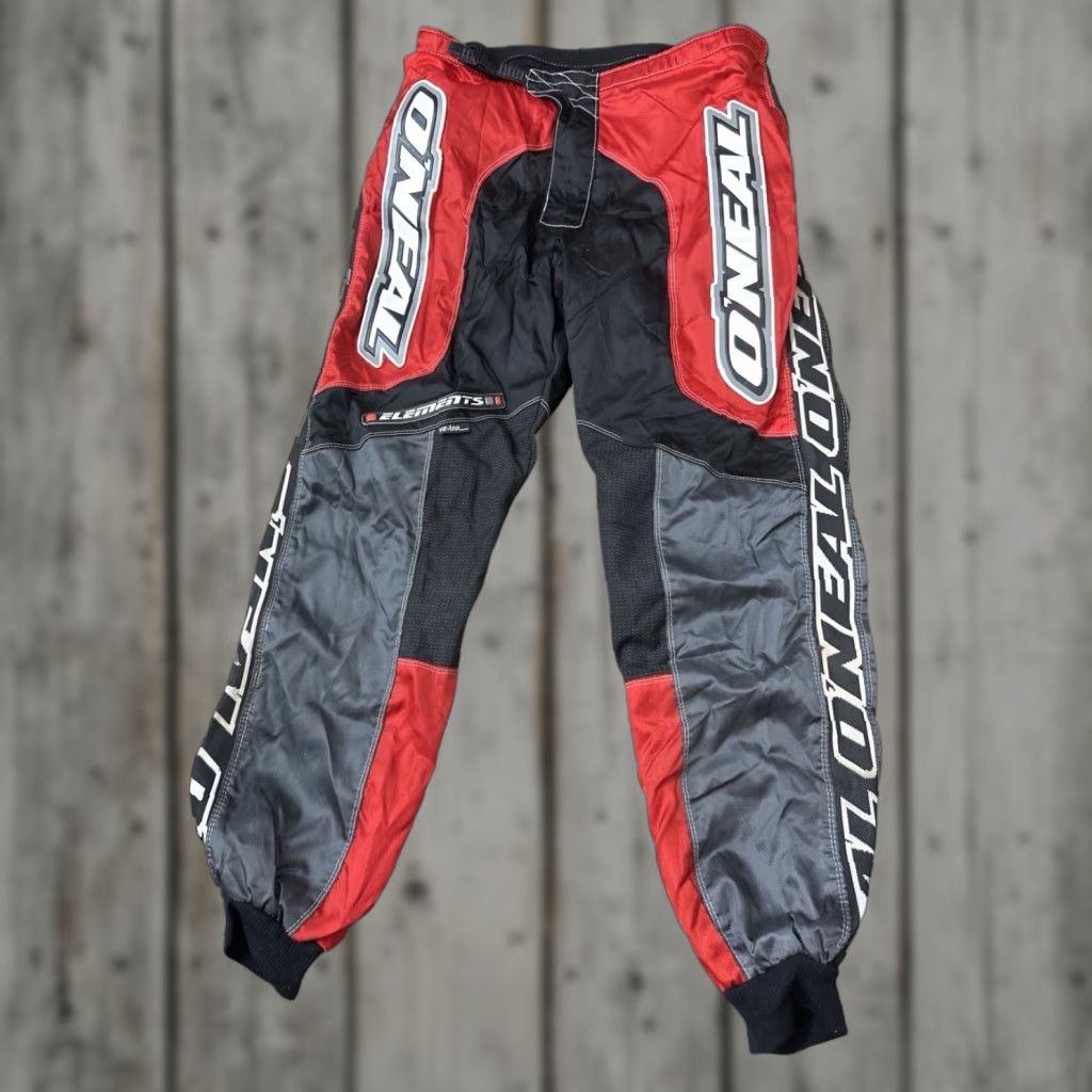 VINTAGE O'Neal Motocross Pants Men's Size 34 Red Black Dirtbike