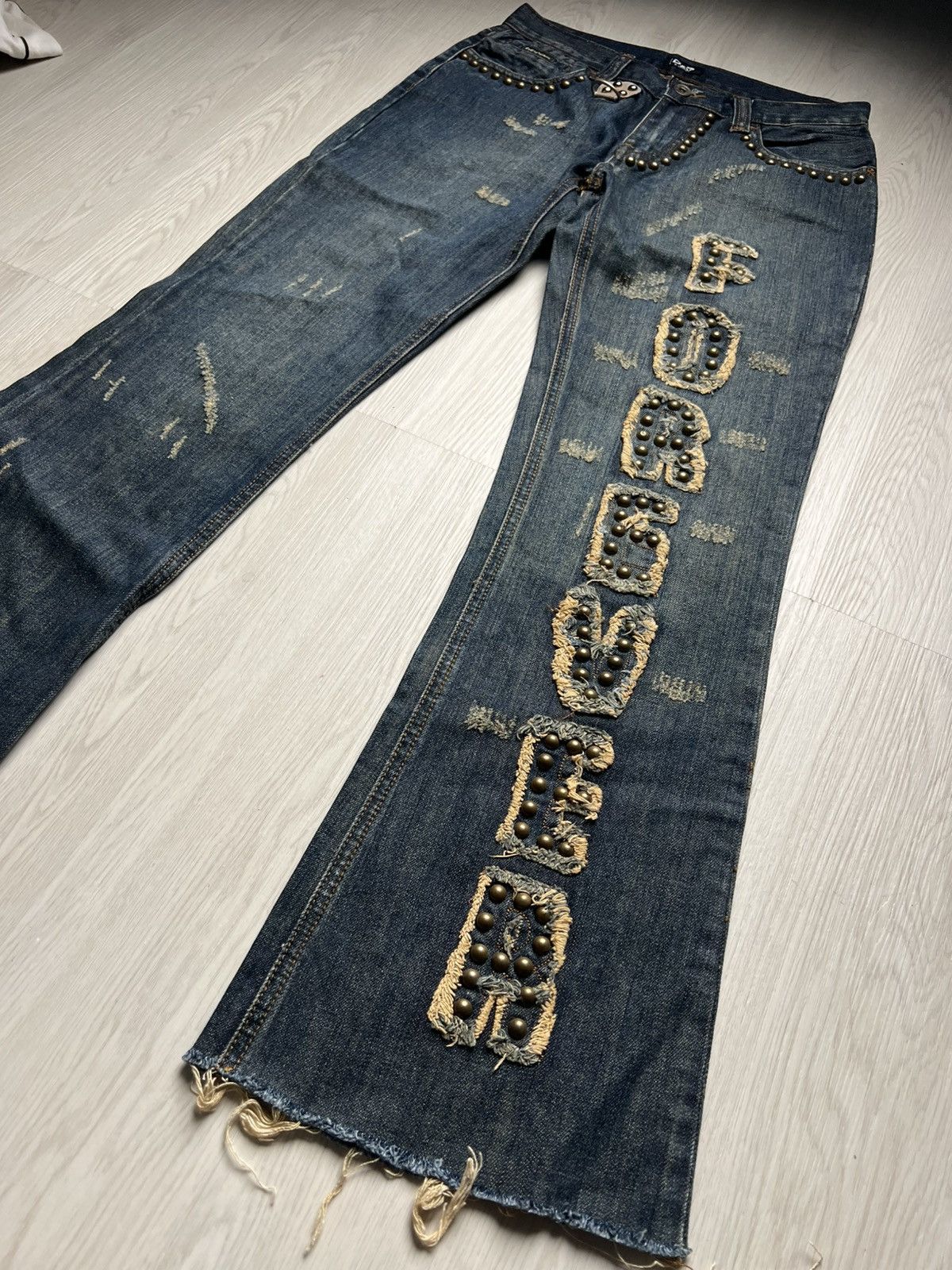 Dolce & Gabbana Dolce Gabbana Runway Fall 2005 ‘Forever’ Studded Denim Size US 28 / EU 44 - 4 Thumbnail