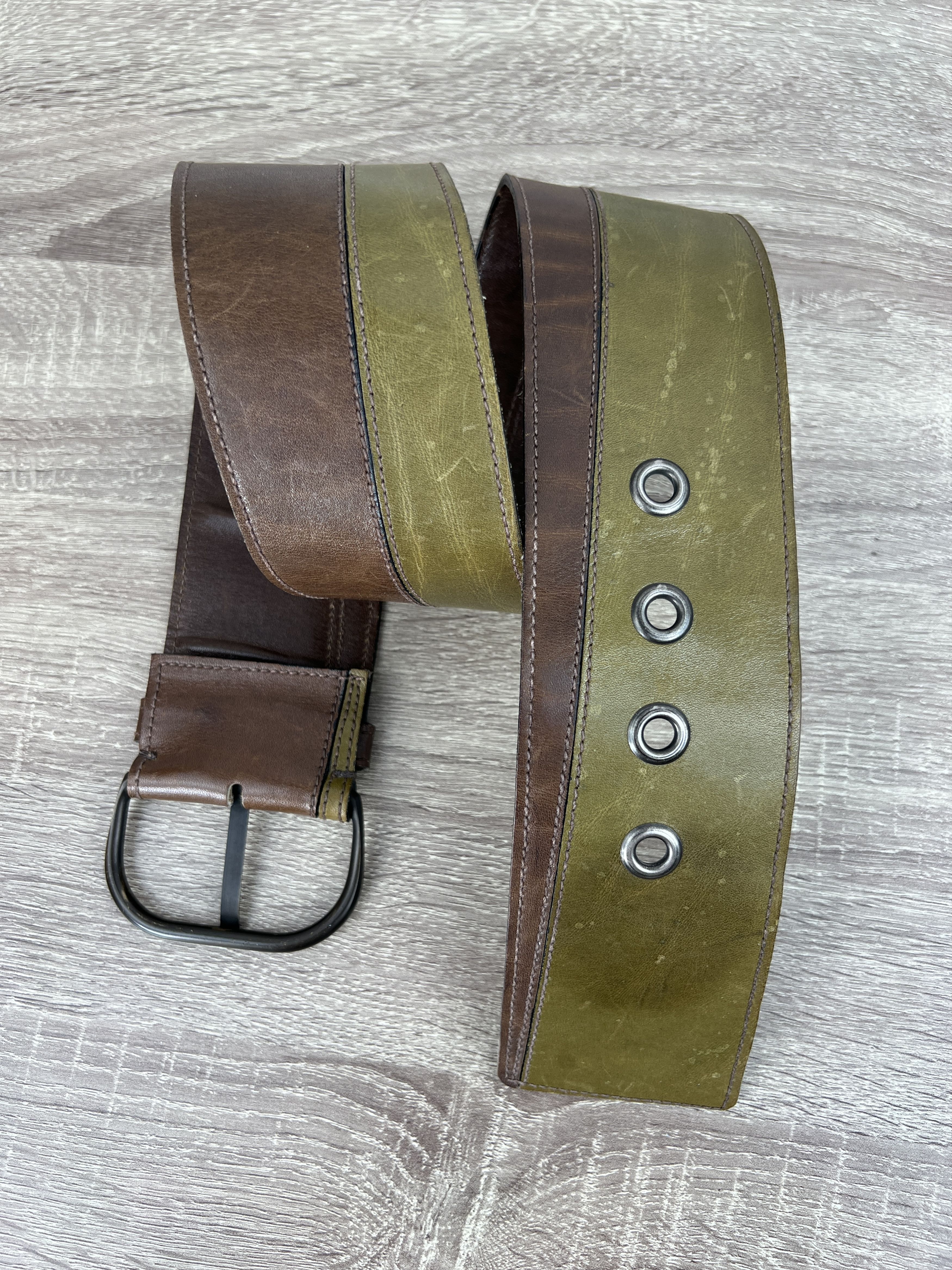 Saint Laurent Paris Saint Laurent Rive Gauche 2 Colored Wide Leather Waist Belt Size ONE SIZE - 2 Thumbnail