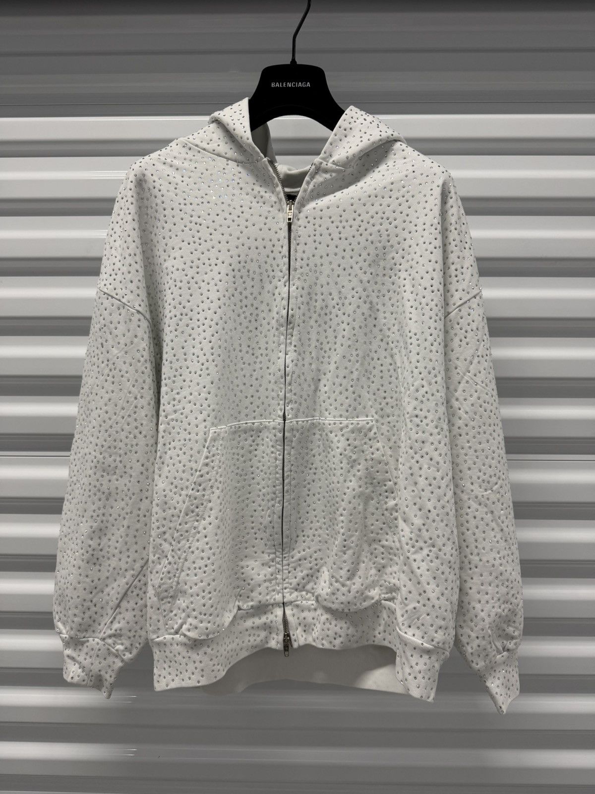 Balenciaga Balenciaga Rhinestone Zip Up Hoodie Summer23 Size US S / EU 44-46 / 1 - 1 Thumbnail