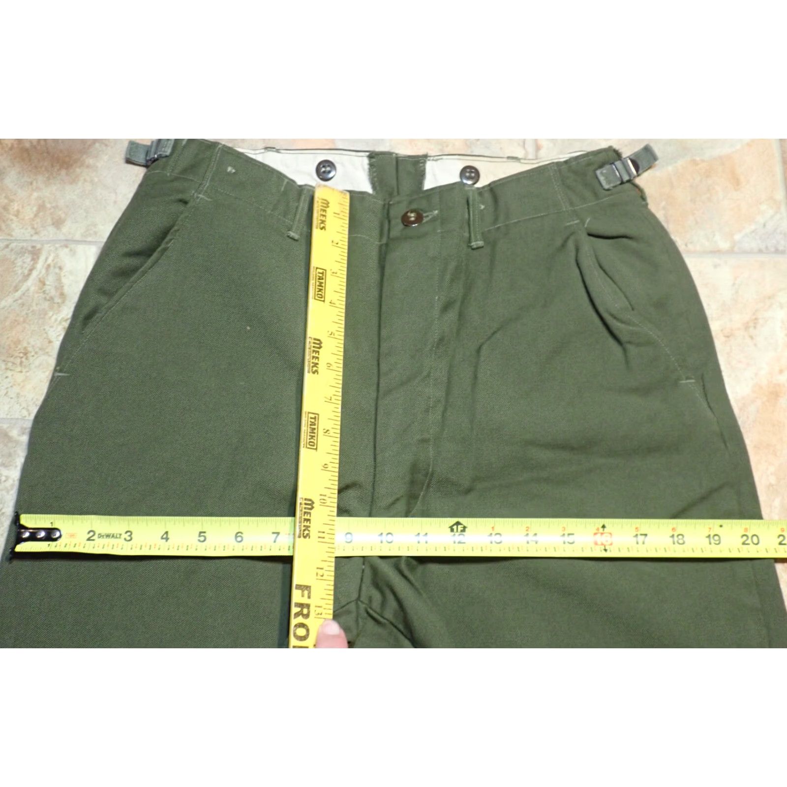 Vintage VINTAGE USGI M-1951 Wool Field Trousers Green Military Pants Small 31x28 Korean War Mens Size US 29 - 7 Thumbnail