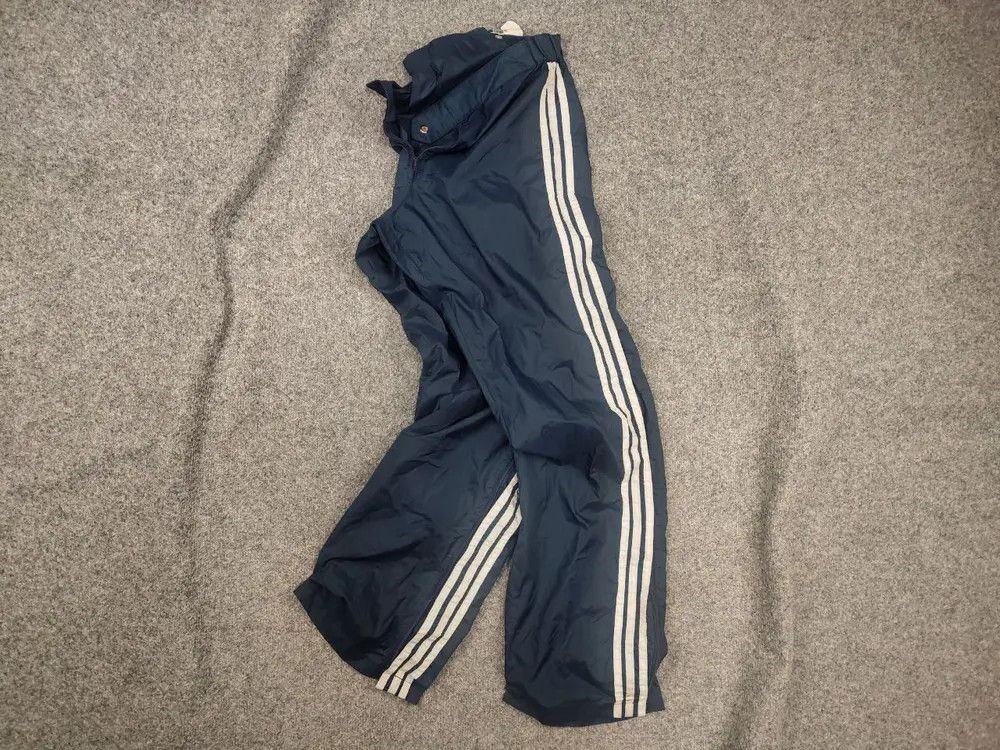 Adidas Vintage 80's Adidas Track Pants baggy Navy Blue 3-Stripes Size US 32 / EU 48 - 1 Thumbnail