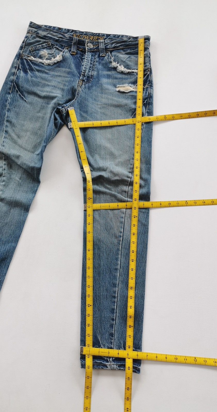 Japanese Brand Kiliwatch Japan Twist Leg Distressed Denim Jeans Size US 32 / EU 48 - 12 Thumbnail