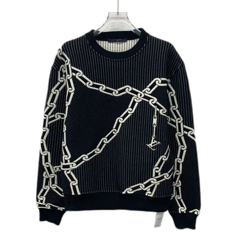 Louis Vuitton Louis Vuitton Black chain striped cotton crew neck long sl Size US XS / EU 42 / 0 - 1 Thumbnail