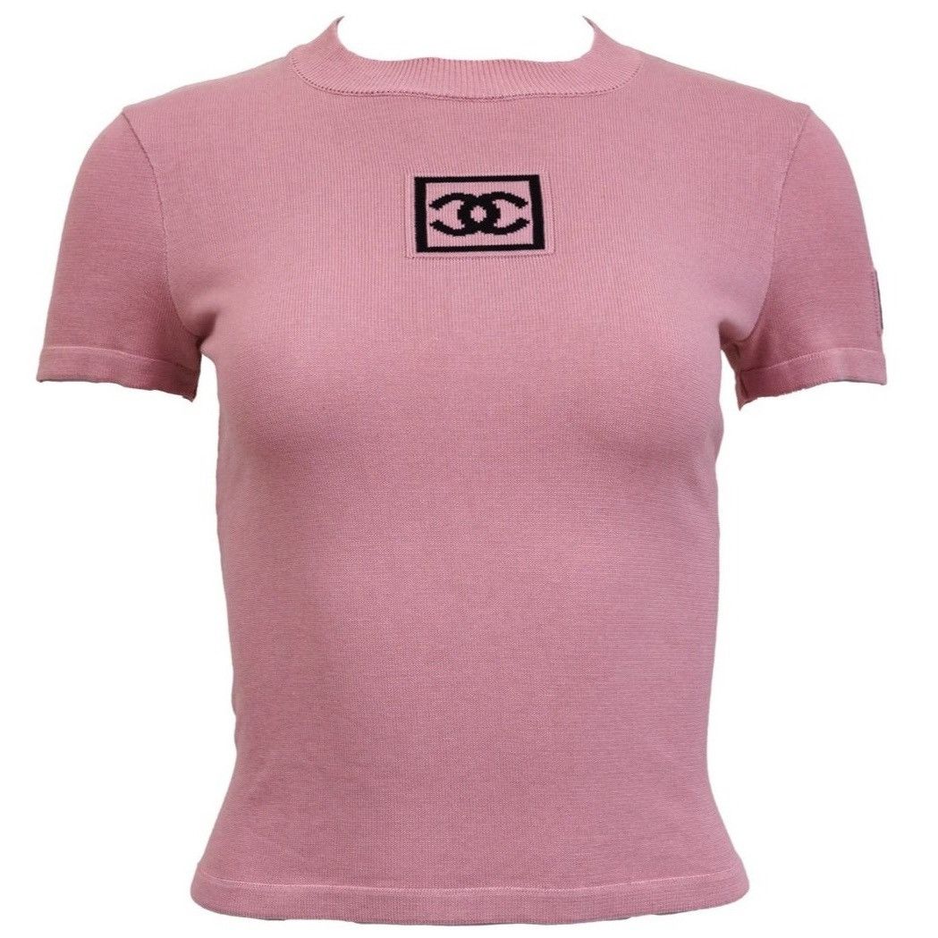Chanel Chanel CC Logo Knit Pink Top Size M / US 6-8 / IT 42-44 - 1 Thumbnail