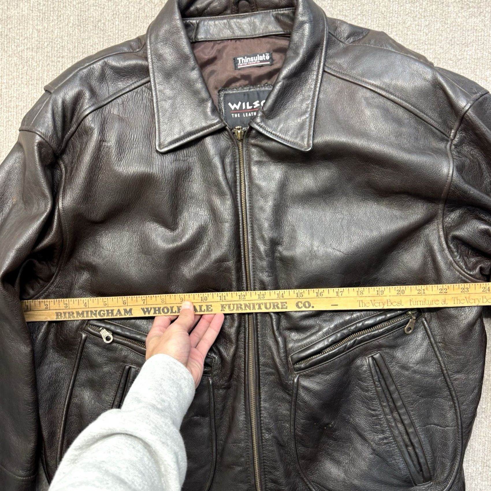 Vintage VINTAGE Wilsons Leather Bomber Jacket Mens L Thinsulate Lined Brown Solid Jacket Size US L / EU 52-54 / 3 - 5 Thumbnail