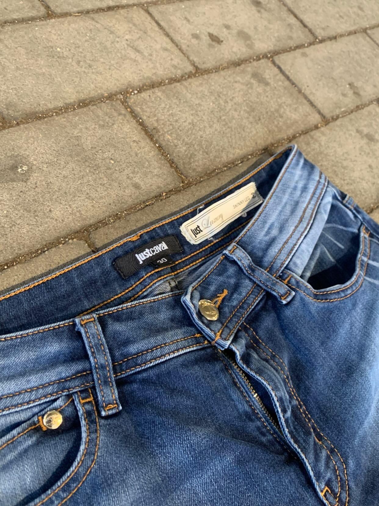 Just Cavalli Skinny Jean Just Cavalli "Just Luxury" Side Lettering Blue Size 27" / US 4 / IT 40 - 5 Thumbnail