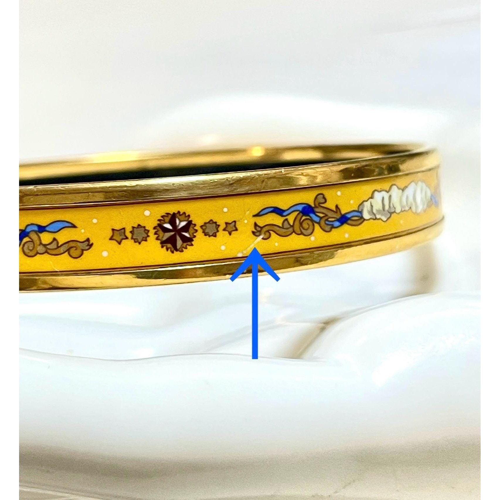 Hermes Vintage Hermes yellow cloisonne enamel bangle with star Size ONE SIZE - 6 Thumbnail