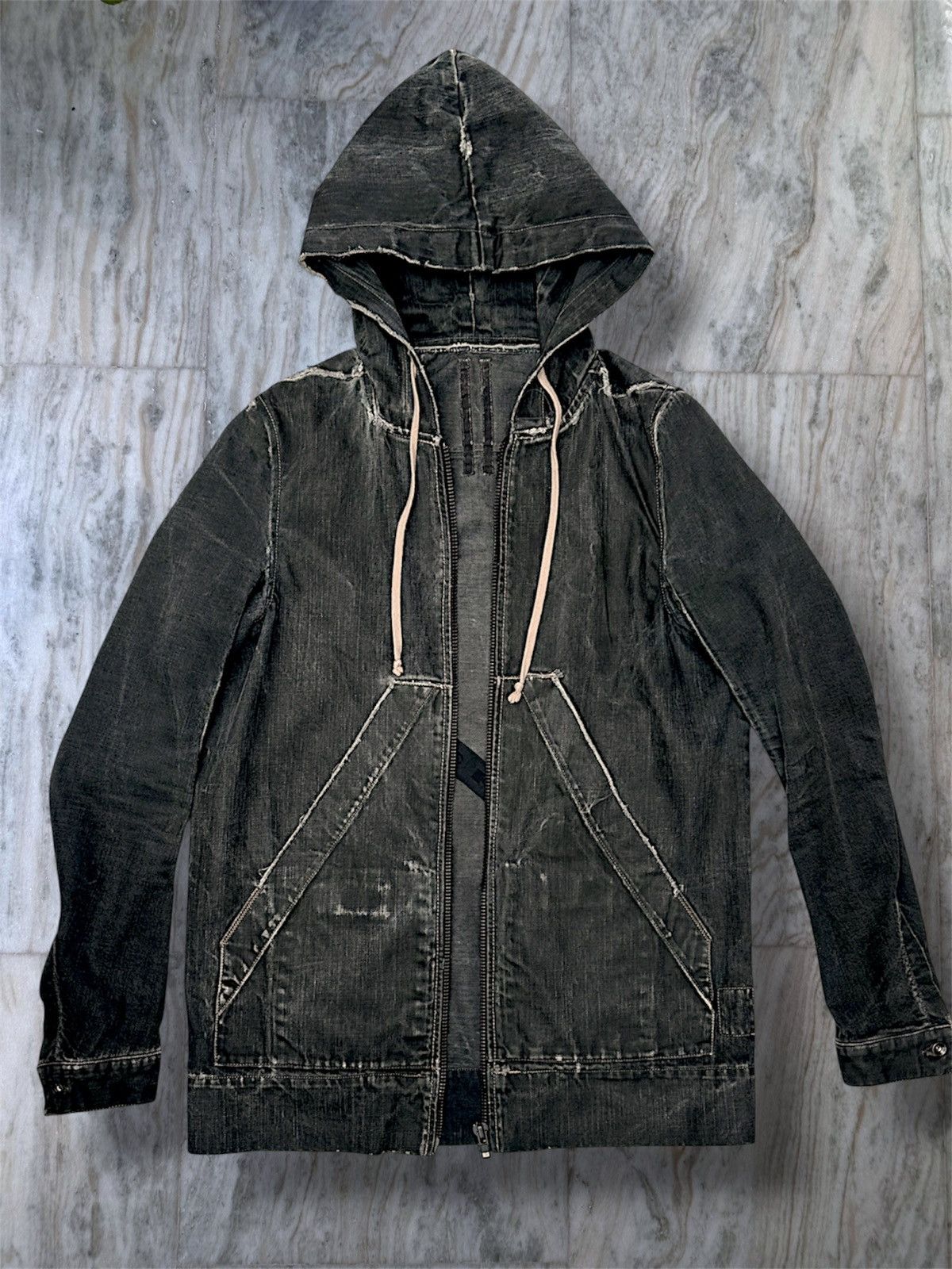 Rick Owens Rick Owens Fw09 Crust Dusty Black Denim Parka | Grailed