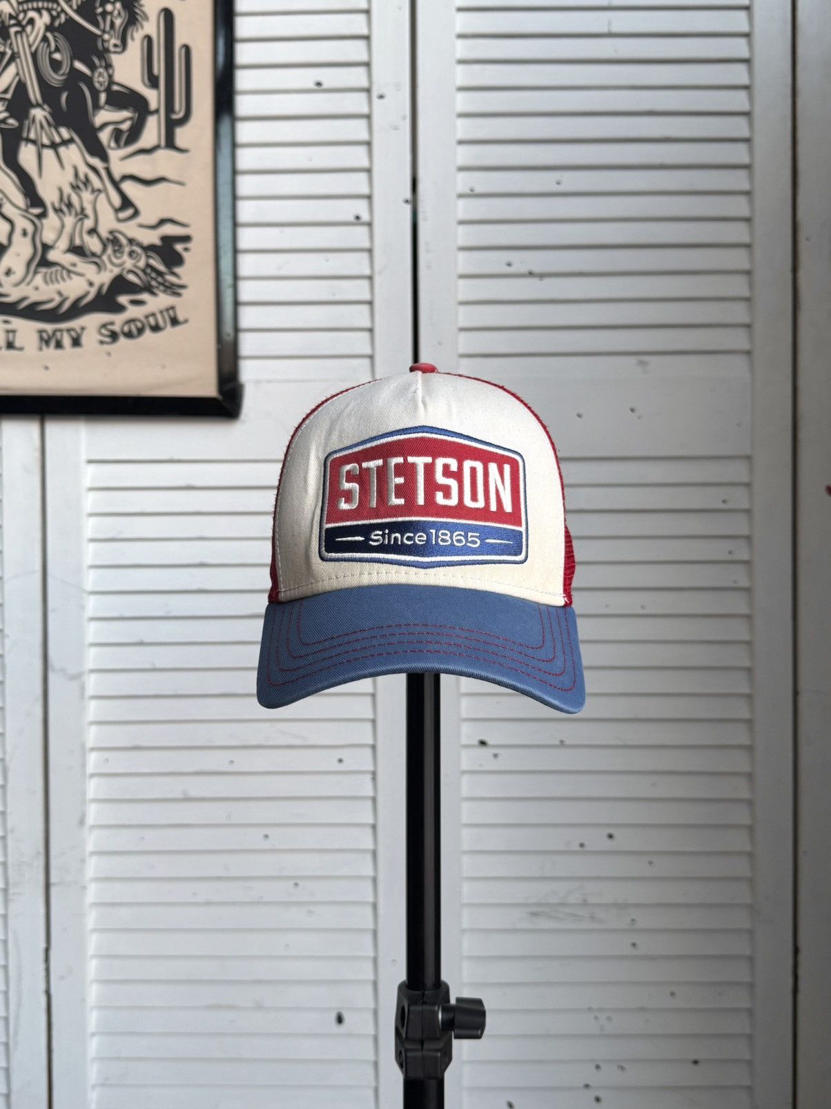 Stetson Stetson Since 1865 Vintage Trucker Cap Mesh Snapback Hat USA Size ONE SIZE - 2 Thumbnail