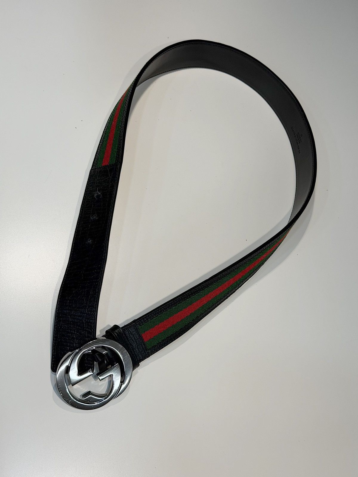 Gucci GUCCI Tom Ford FW 2004 GG Buckle Web Leather Belt Demna Logo Size ONE SIZE - 11 Thumbnail