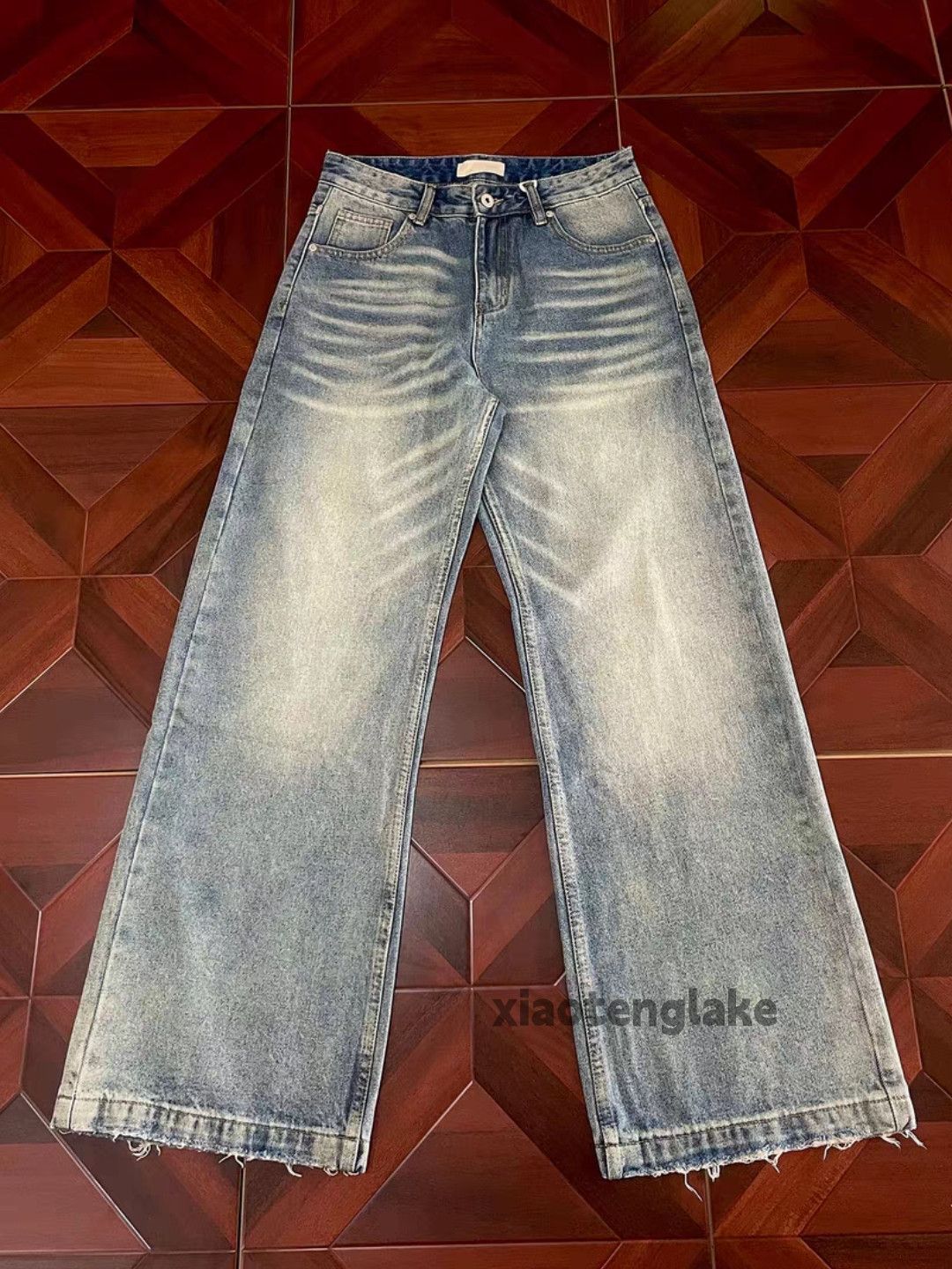 Jean Unisex washed retro y2k loose hiphop faded jeans Size US 30 / EU 46 - 3 Thumbnail