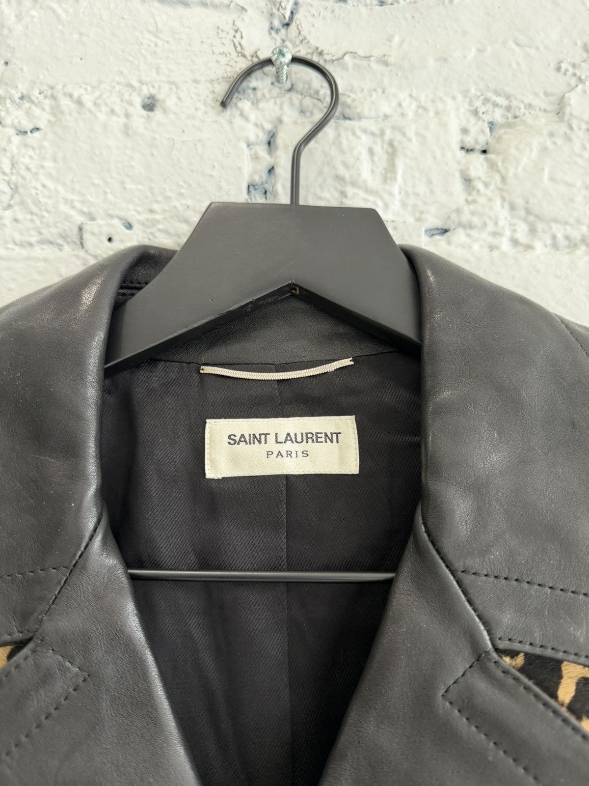 Saint Laurent Paris F/W 2014 SAINT LAURENT RUNWAY LEOPARD FUR LEATHER JACKET Size US M / EU 48-50 / 2 - 5 Thumbnail