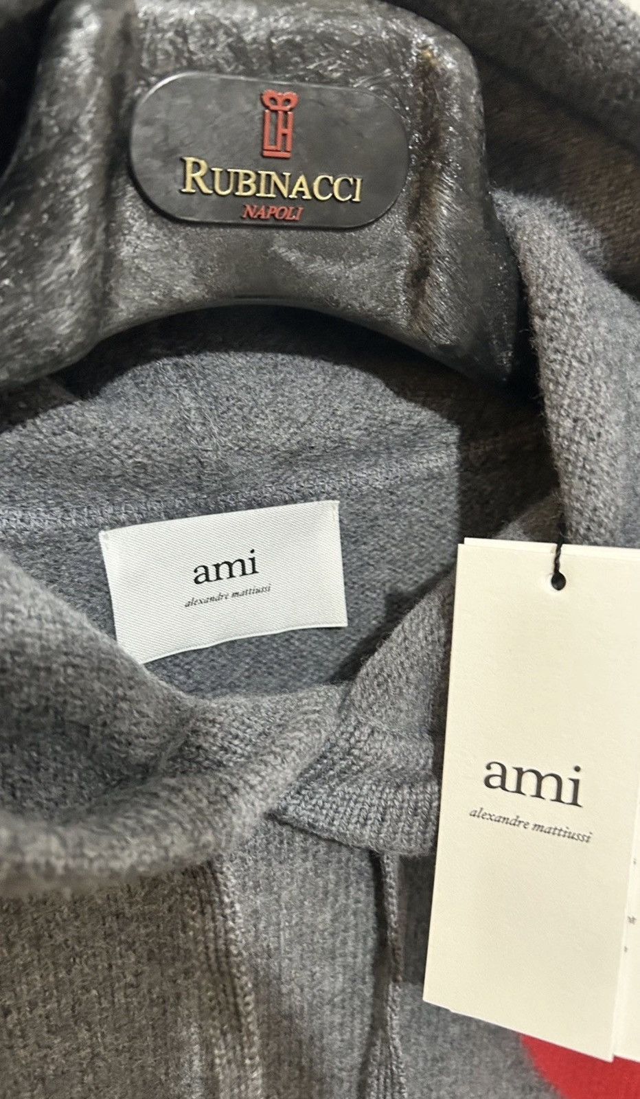 AMI Ami Paris Logo Intarsia Knit Hoodie Size Large Size US L / EU 52-54 / 3 - 7 Thumbnail