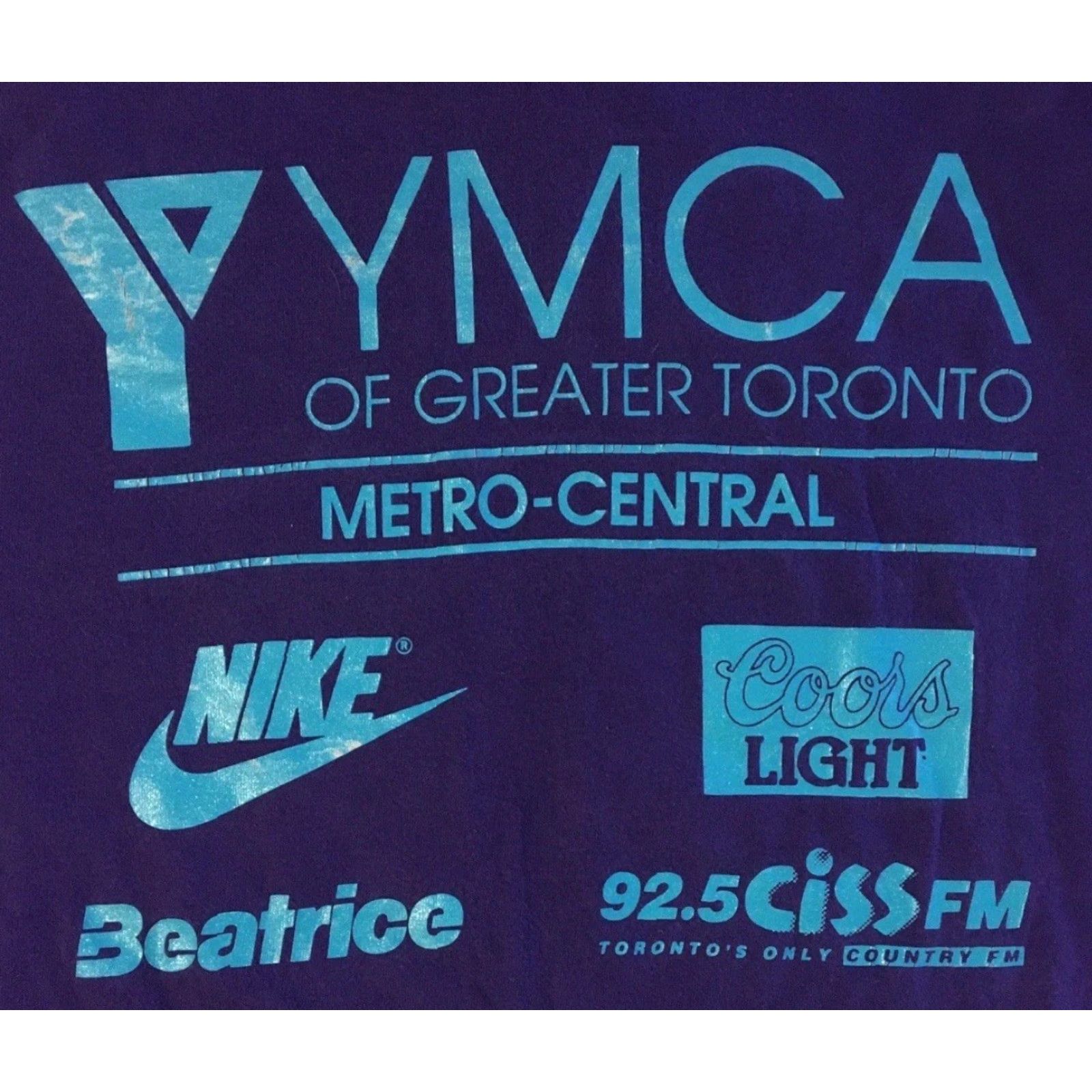 Nike VINTAGE Nike Faded YMCA Team Challenge Shirt XL Purple Distressed Swoosh Grunge 90s Team USA Basketball College Rock Sports Mentions Mens Tee Size US XL / EU 56 / 4 - 4 Thumbnail