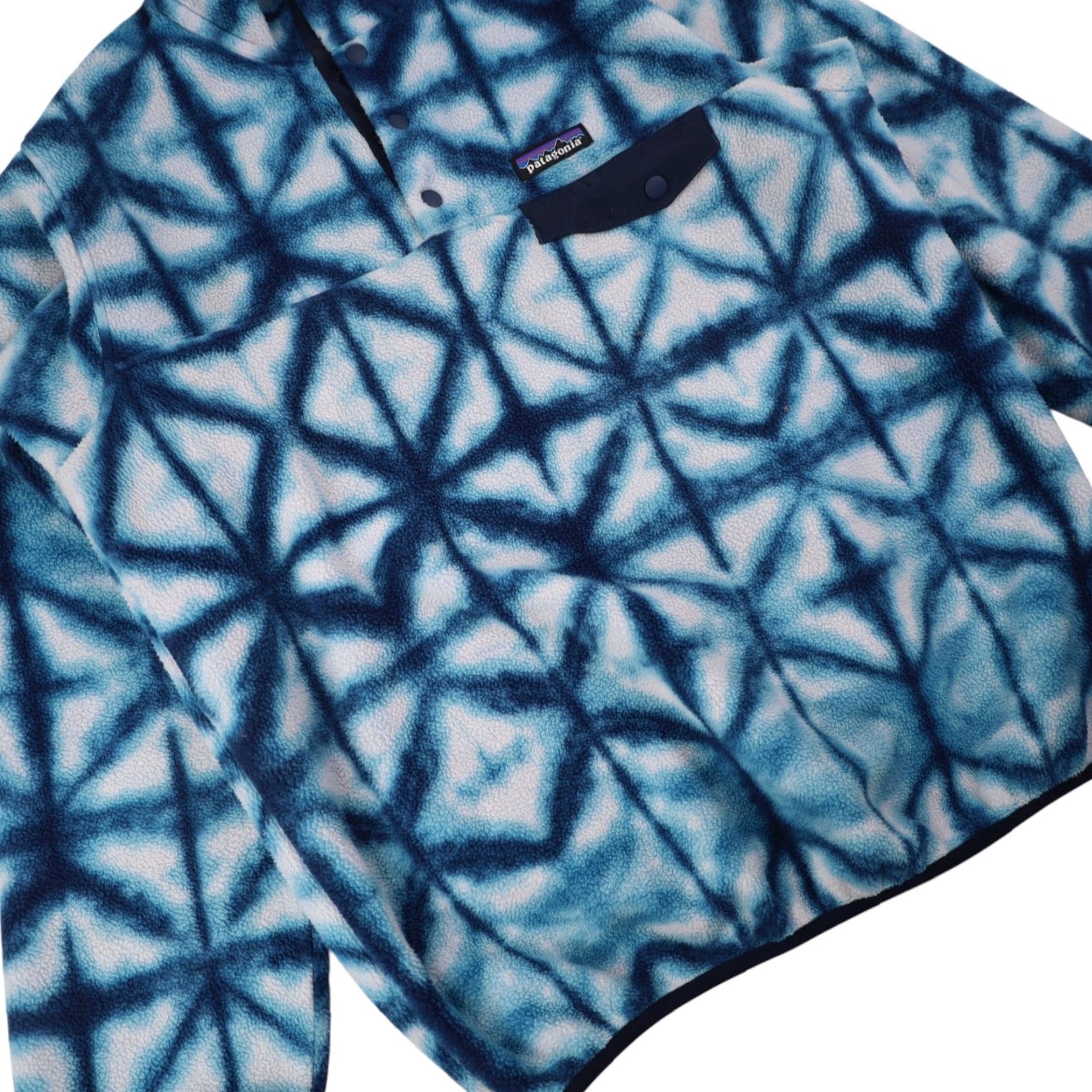 Patagonia VINTAGE Patagonia Syncilla Womens Large Snow Flake Snap T Fleece Sweatshirt Blue Size L / US 10 / IT 46 - 3 Thumbnail