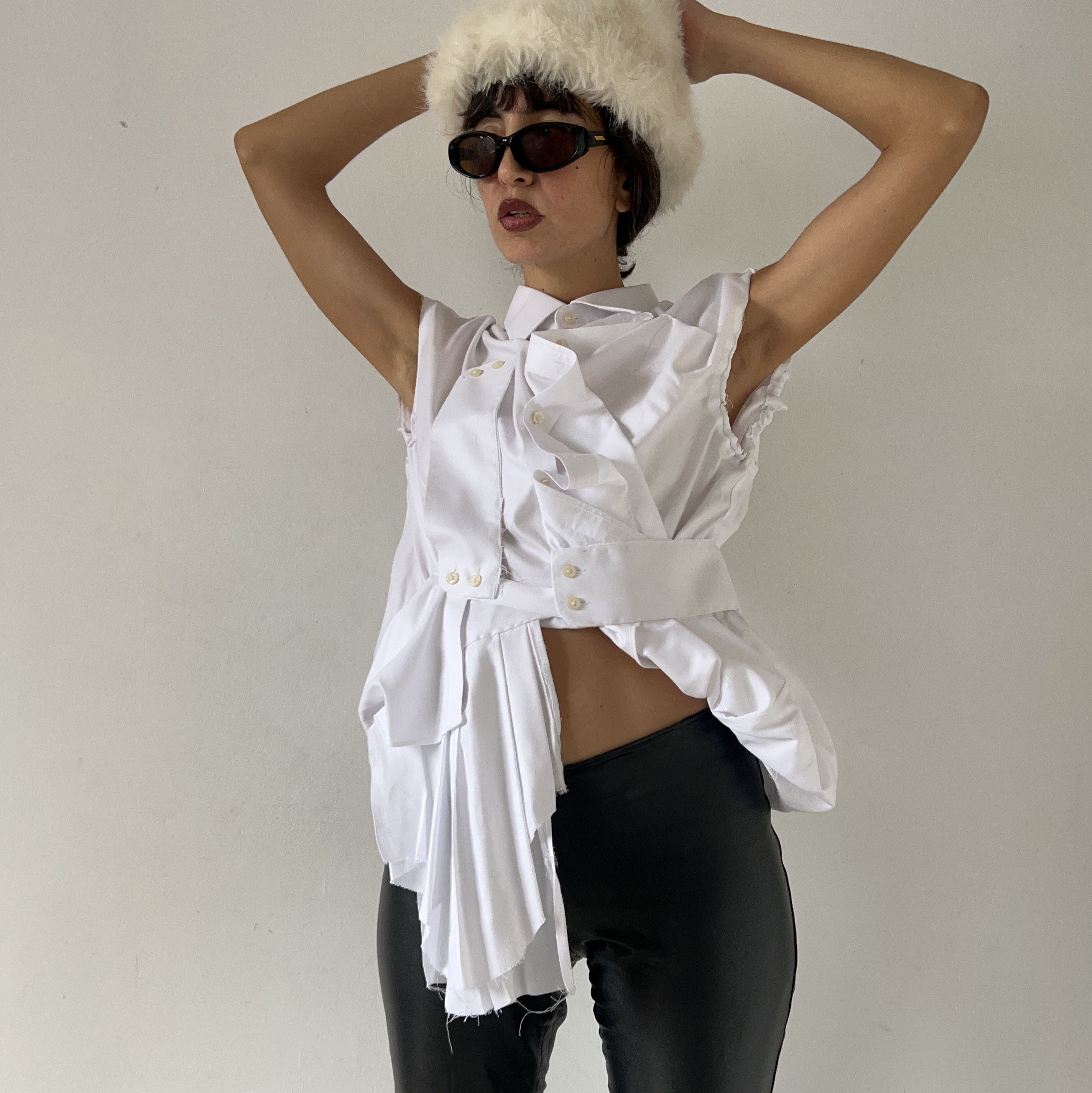 Deconstructed Upcycled Avant Garde Shirt