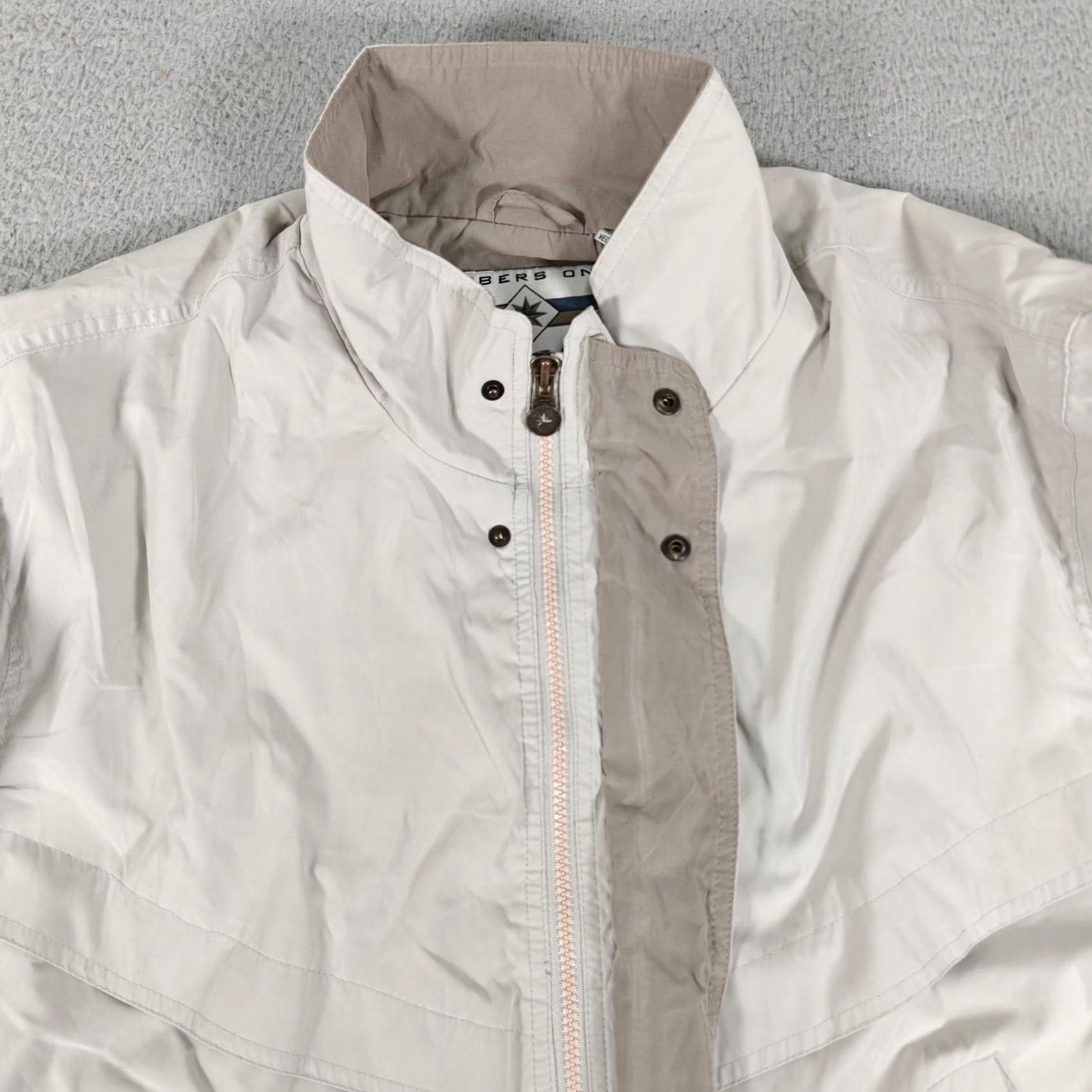 Members Only Members Only Jacket Mens Large Beige Microfiber Full Zip Windbreaker Coat Pockets Size US L / EU 52-54 / 3 - 6 Thumbnail