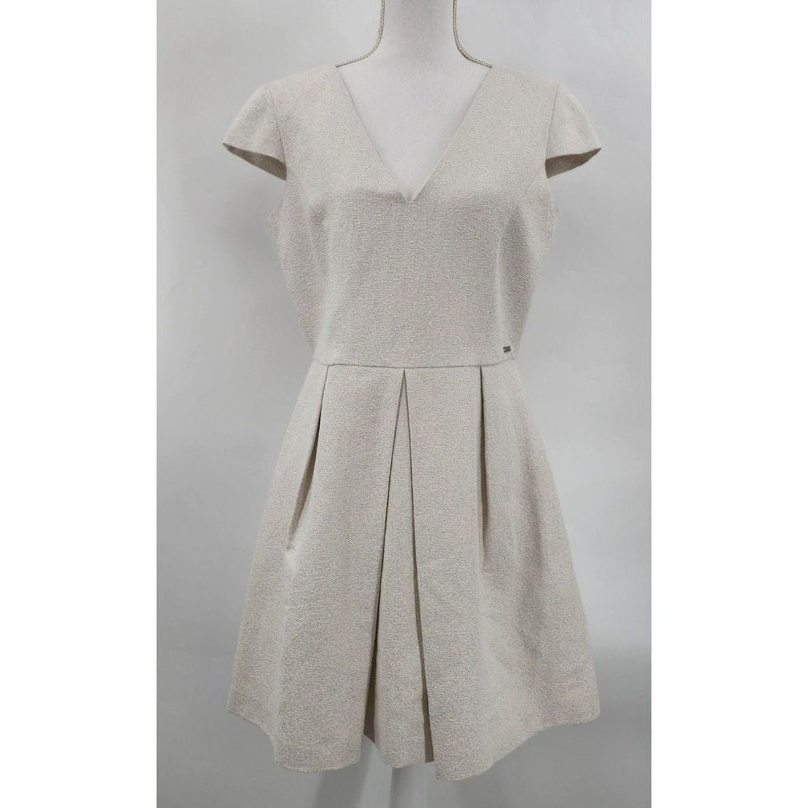 Armani Exchange Armani Exchange White Silver Cap Short Sleeve Dress 10 NWT Size M / US 6-8 / IT 42-44 - 1 Thumbnail