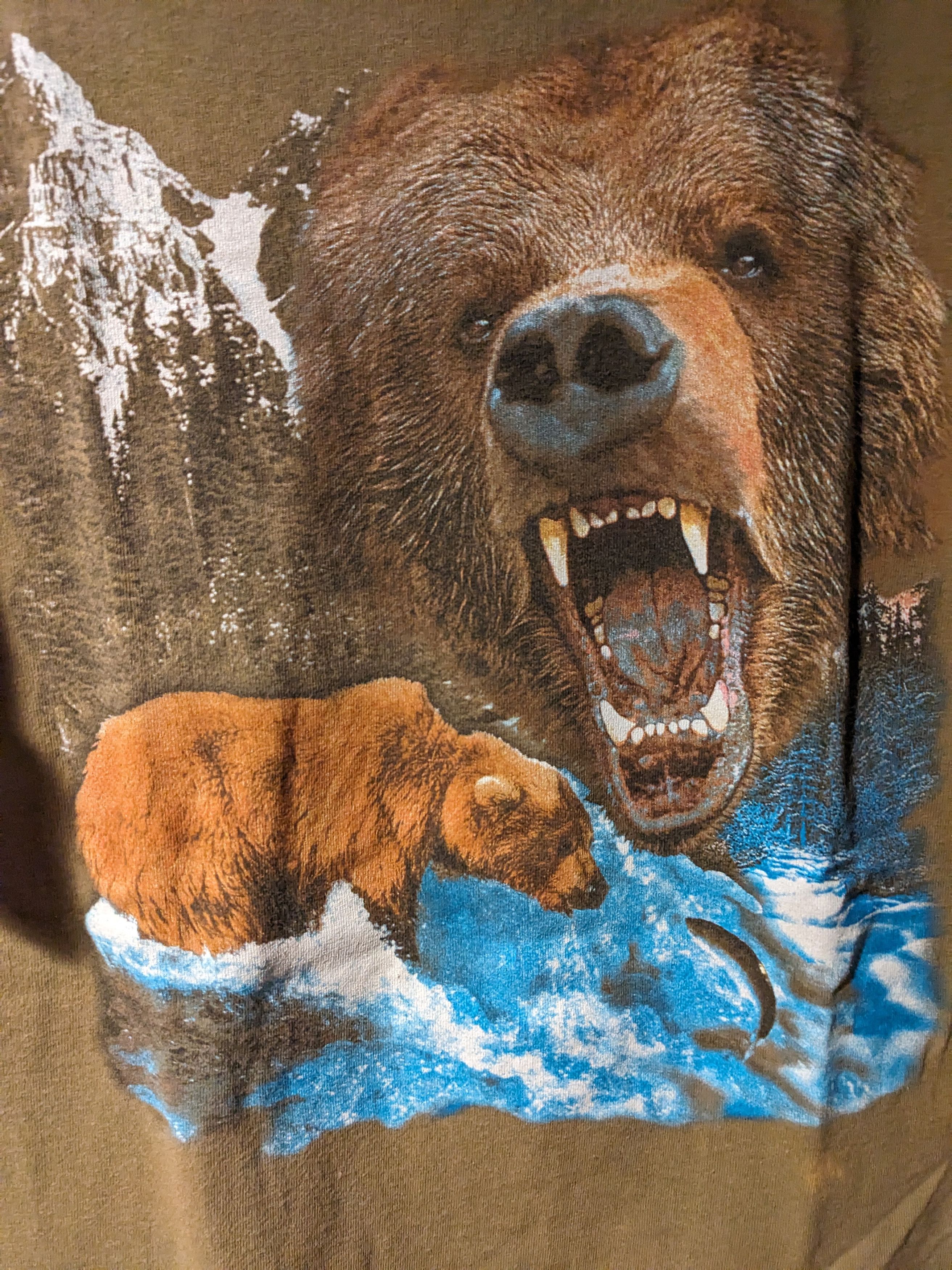 Vintage Vintage 90s Bear Animal Nature Wildlife Brown Large T-Shirt Size US L / EU 52-54 / 3 - 2 Thumbnail