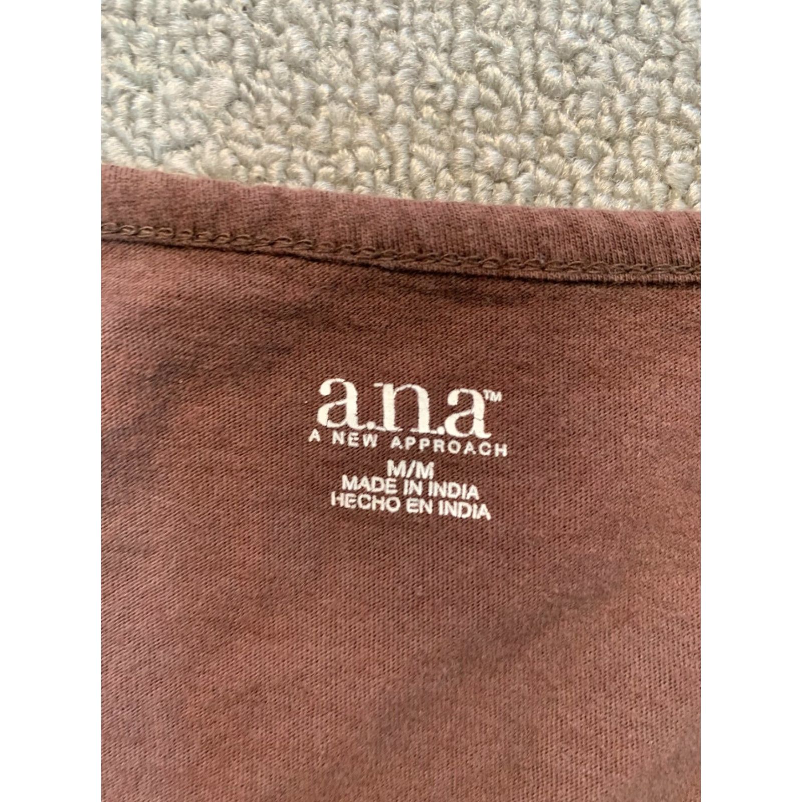 Vintage ANA Sleeveless Top Womens Size Medium M Brown Blouse Women Sleeveless Collarless All Seasons Business Regular Fit Shirt Size M / US 6-8 / IT 42-44 - 3 Thumbnail